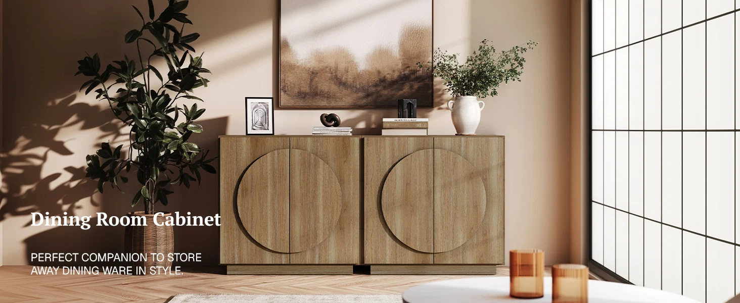 APARADOR ROSLAND 4 PUERTAS ESTANTES INTERNOS CARAMEL 166CM - 6