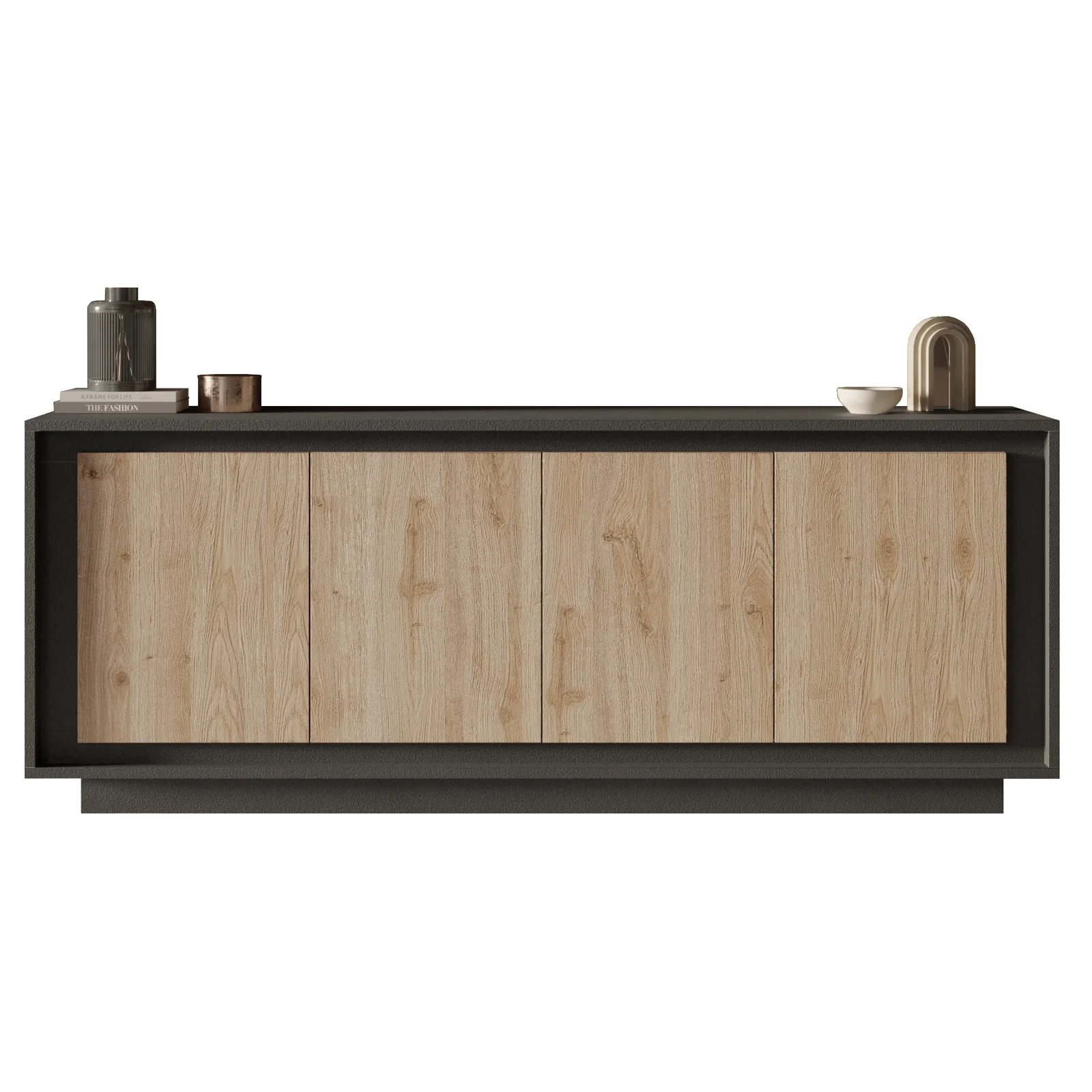 APARADOR MILORD 4 PUERTAS ESTANTES GRAFITO ROBLE 205CM - 5