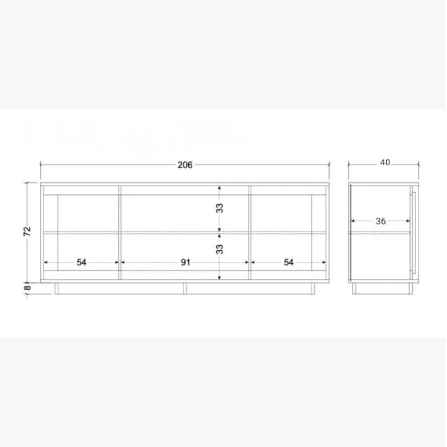 APARADOR MILORD 4 PUERTAS ESTANTES GRAFITO ROBLE 205CM - 7