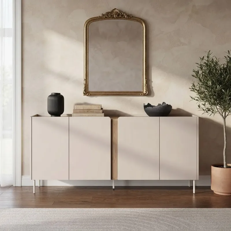 APARADOR JANE 4 PUERTAS ESTANTES INTERNOS ROBLE Y CAPRI 180CM - 1