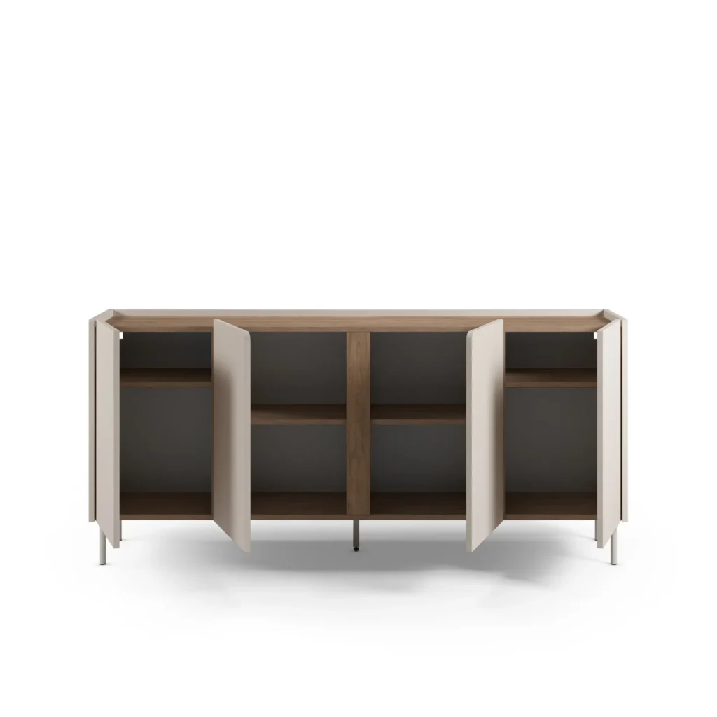 APARADOR JANE 4 PUERTAS ESTANTES INTERNOS ROBLE Y CAPRI 180CM - 3