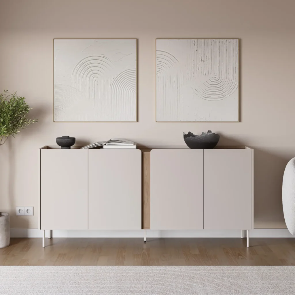 APARADOR JANE 4 PUERTAS ESTANTES INTERNOS ROBLE Y CAPRI 180CM - 4