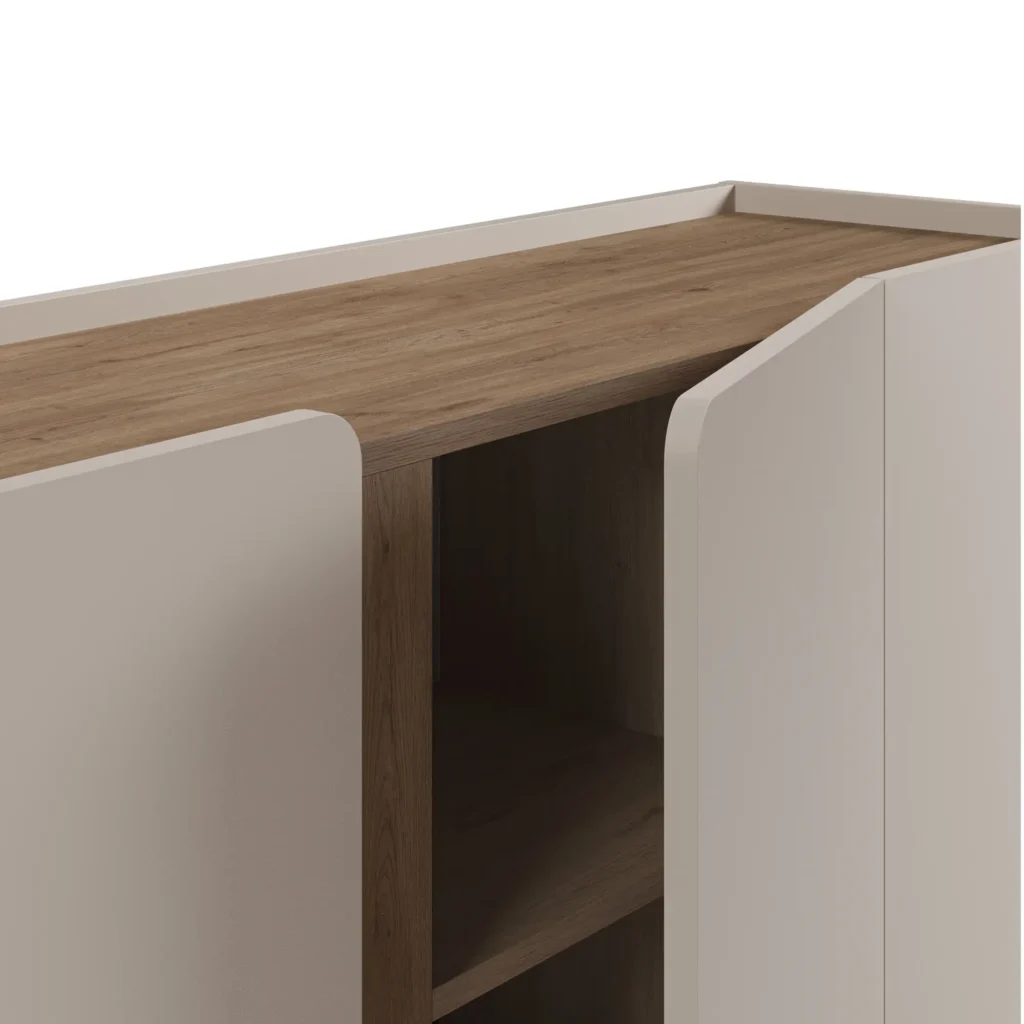 APARADOR JANE 4 PUERTAS ESTANTES INTERNOS ROBLE Y CAPRI 180CM - 7