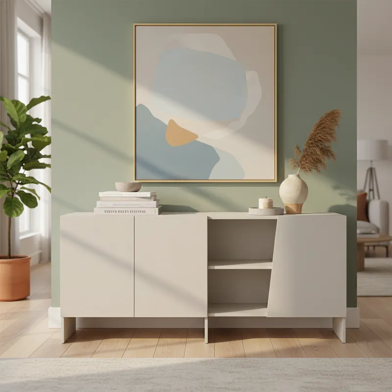 APARADOR FUMMY 3 PUERTAS Y ESTANTES COLOR CAPRI 160CM - 5