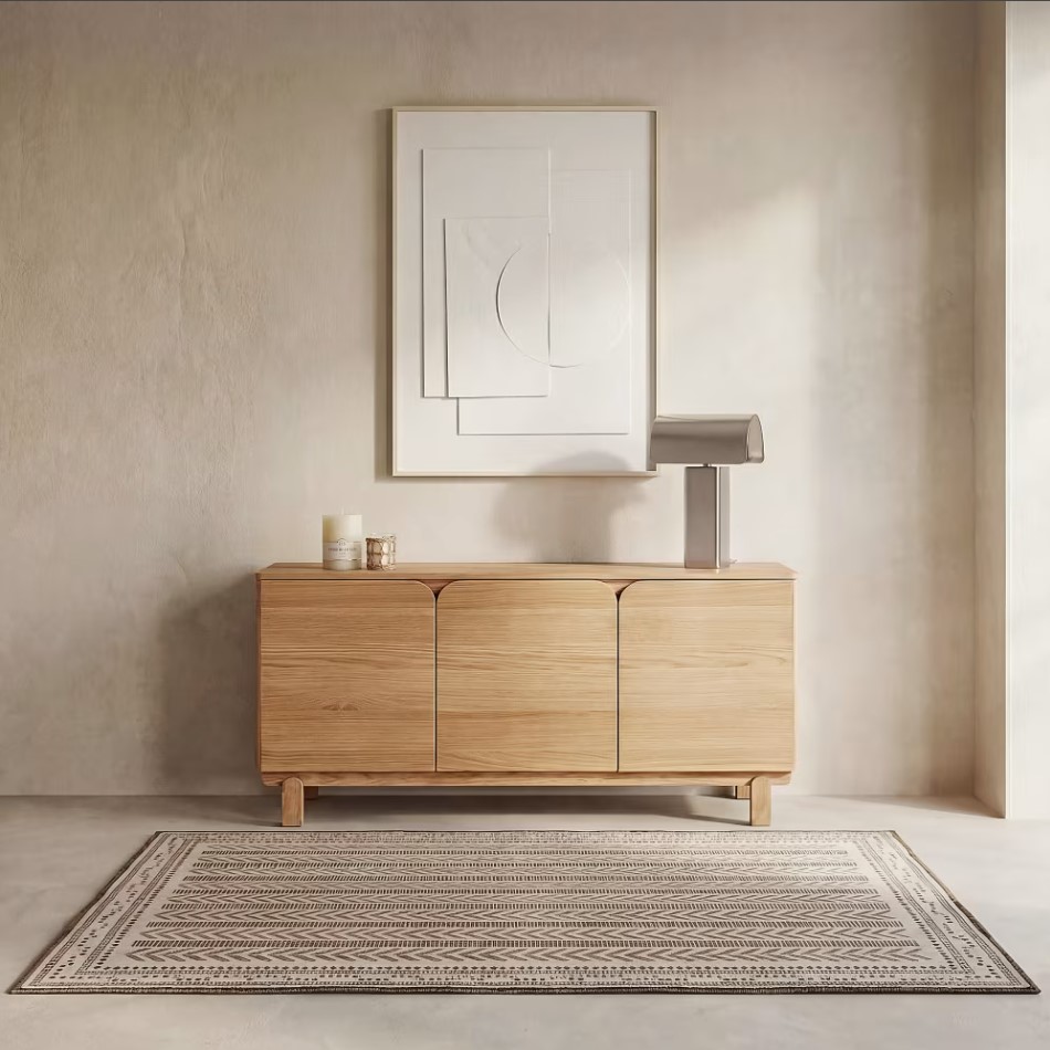 APARADOR FALUN 3 PUERTAS ESTANTES INTERNOS ROBLE 160X77CM - 2