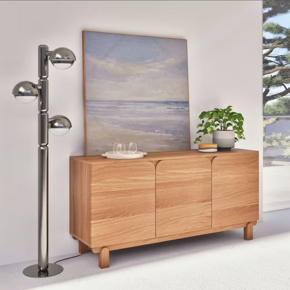 APARADOR FALUN 3 PUERTAS ESTANTES INTERNOS ROBLE 160X77CM - 5