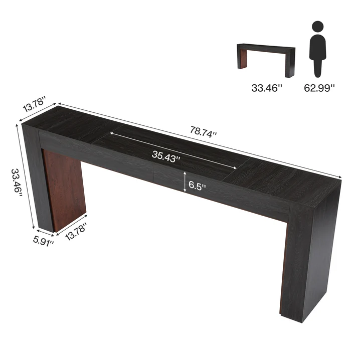 APARADOR CONSOLA BEGUR PARA PASILLO ROBLE NEGRO 200CM - 7
