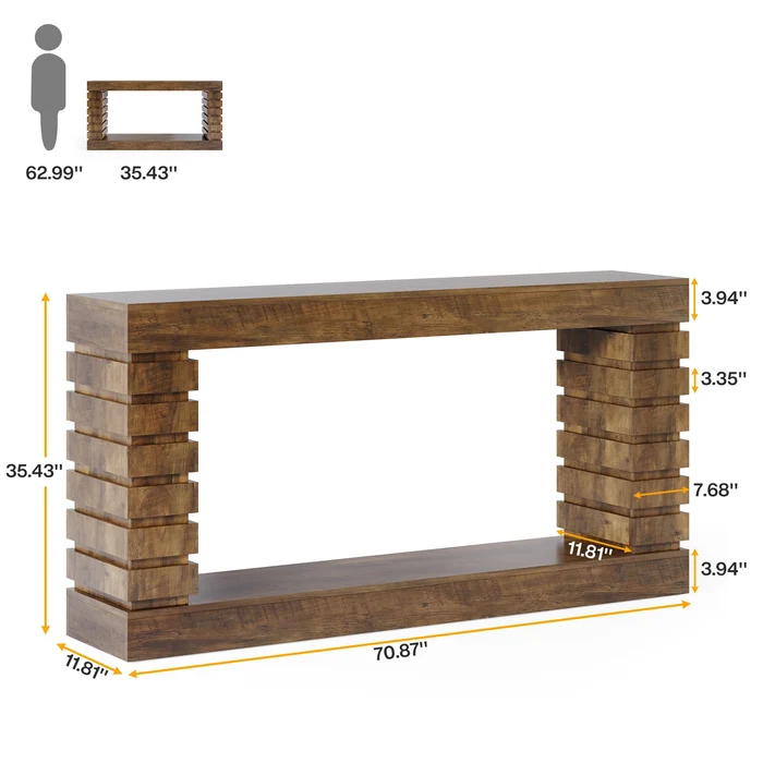 APARADOR CONSOLA COSSI PARA PASILLO CARAMELO 180CM - 8