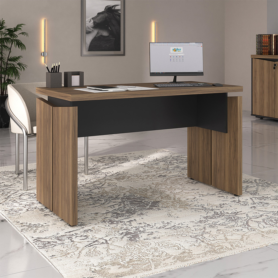 ESCRITORIO EJECUTIVO ALESSE CEDRO Y NEGRO 145CM - 5