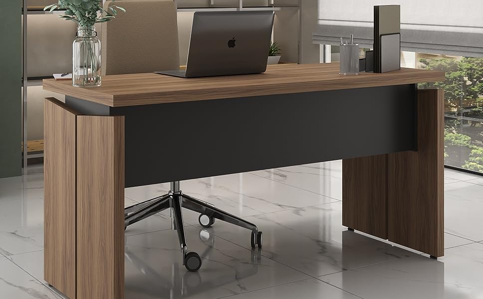 ESCRITORIO EJECUTIVO ALESSE CEDRO Y NEGRO 145CM - 9