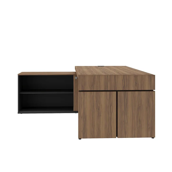 ESCRITORIO EJECUTIVO EN L GOREY DE OFICINA CON GABINETE ROBLE 202CM - 7