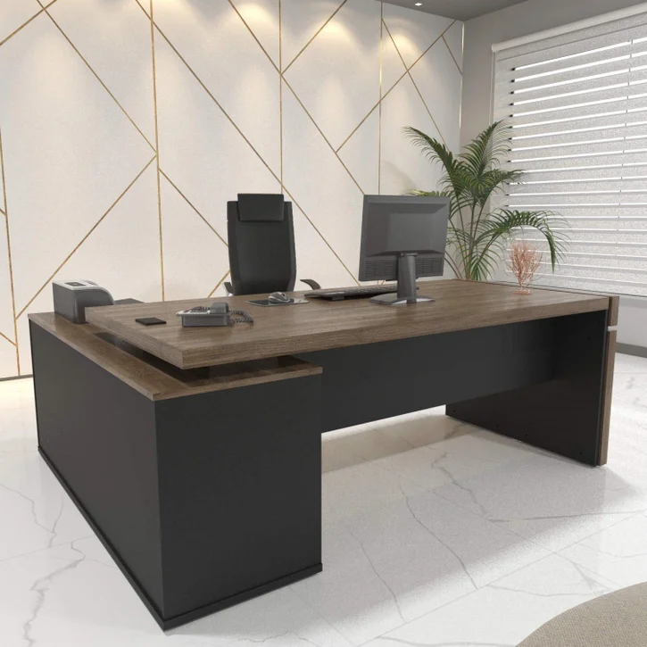 ESCRITORIO EJECUTIVO EN L GOREY DE OFICINA CON GABINETE 202CM - 2