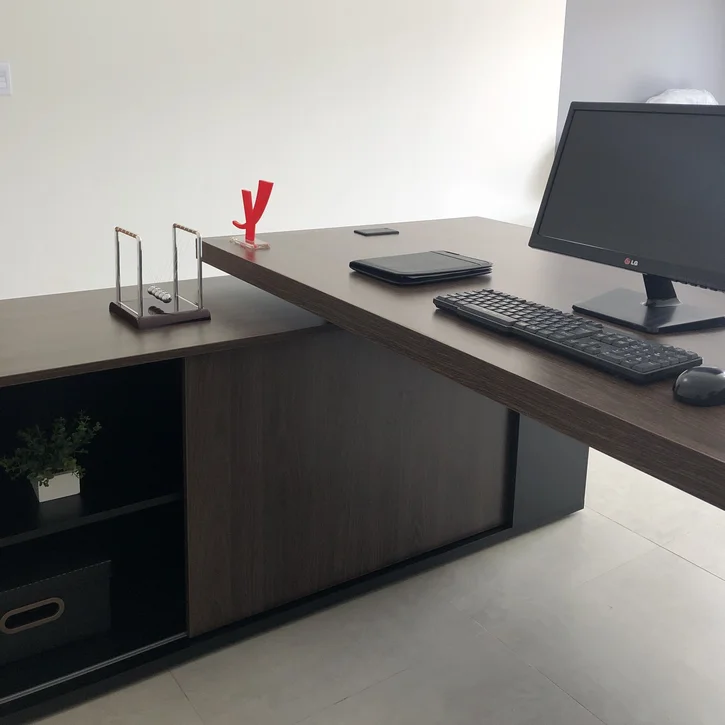ESCRITORIO EJECUTIVO EN L GOREY DE OFICINA CON GABINETE 202CM - 5