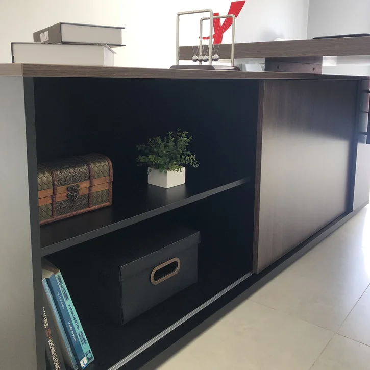 ESCRITORIO EJECUTIVO EN L GOREY DE OFICINA CON GABINETE 202CM - 6