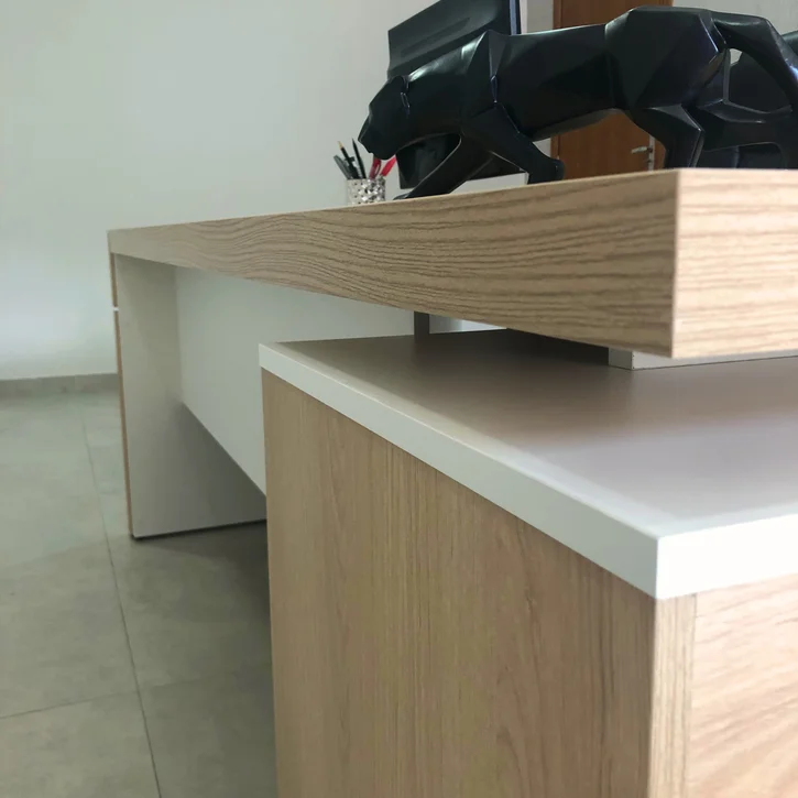 ESCRITORIO EJECUTIVO EN L GOREY DE OFICINA ROBLE BLANCO 202CM - 5