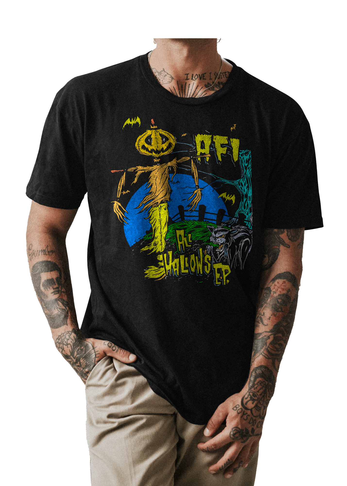 POLO CLASICO HOMBRE NEGRO AFI BANDA ROCK 002 - 1