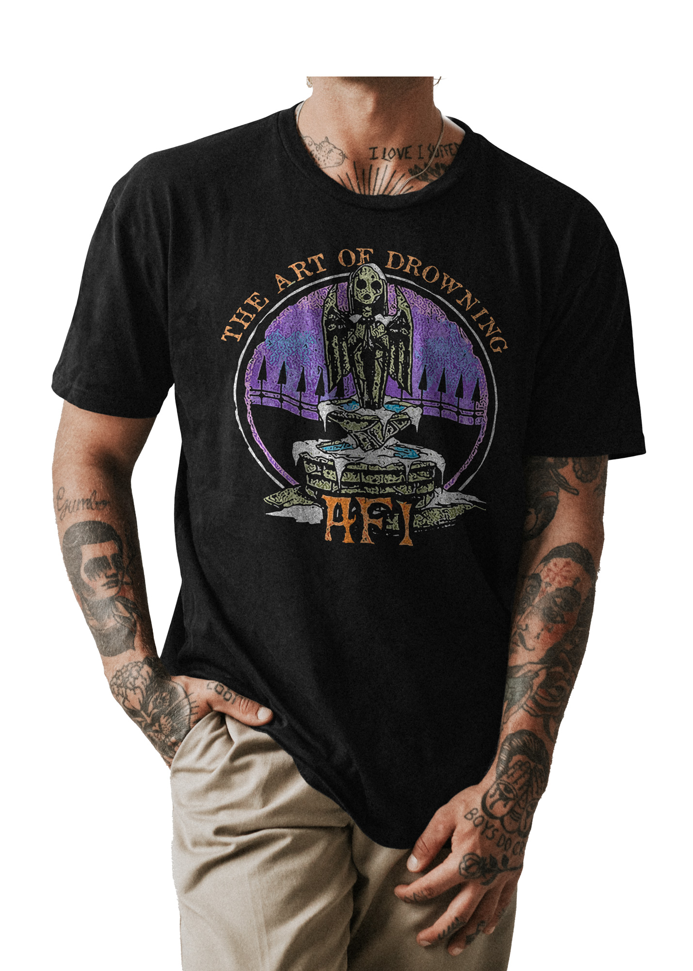 POLO CLASICO HOMBRE NEGRO AFI BANDA ROCK 001 - 1