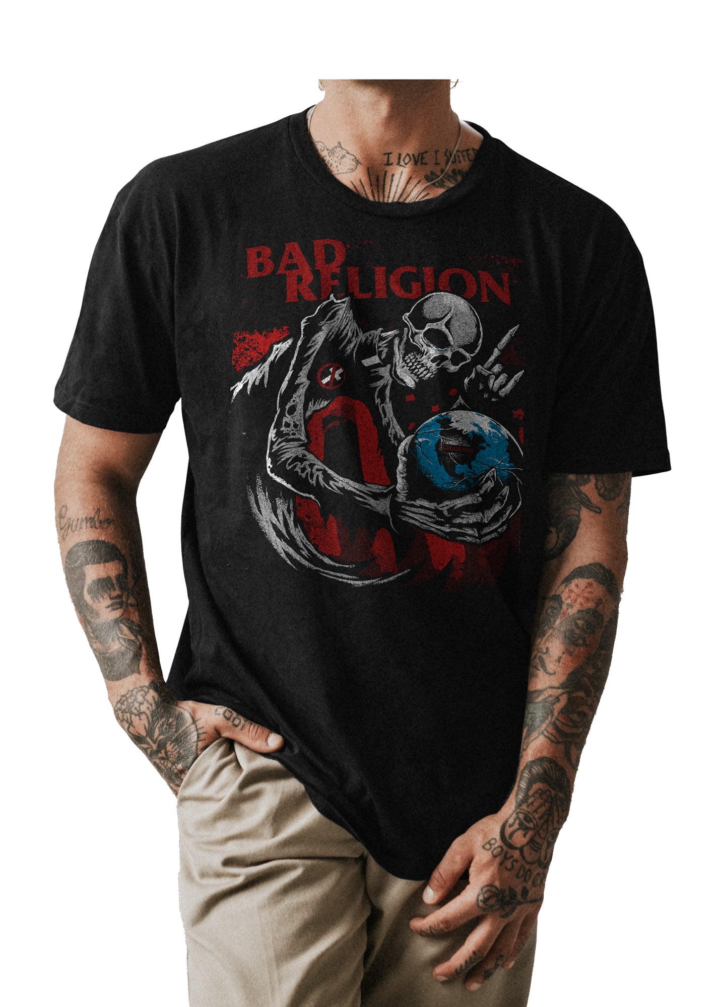 POLO CLASICO HOMBRE NEGRO BAD RELIGION BANDA PUNK ROCK 003 - 1