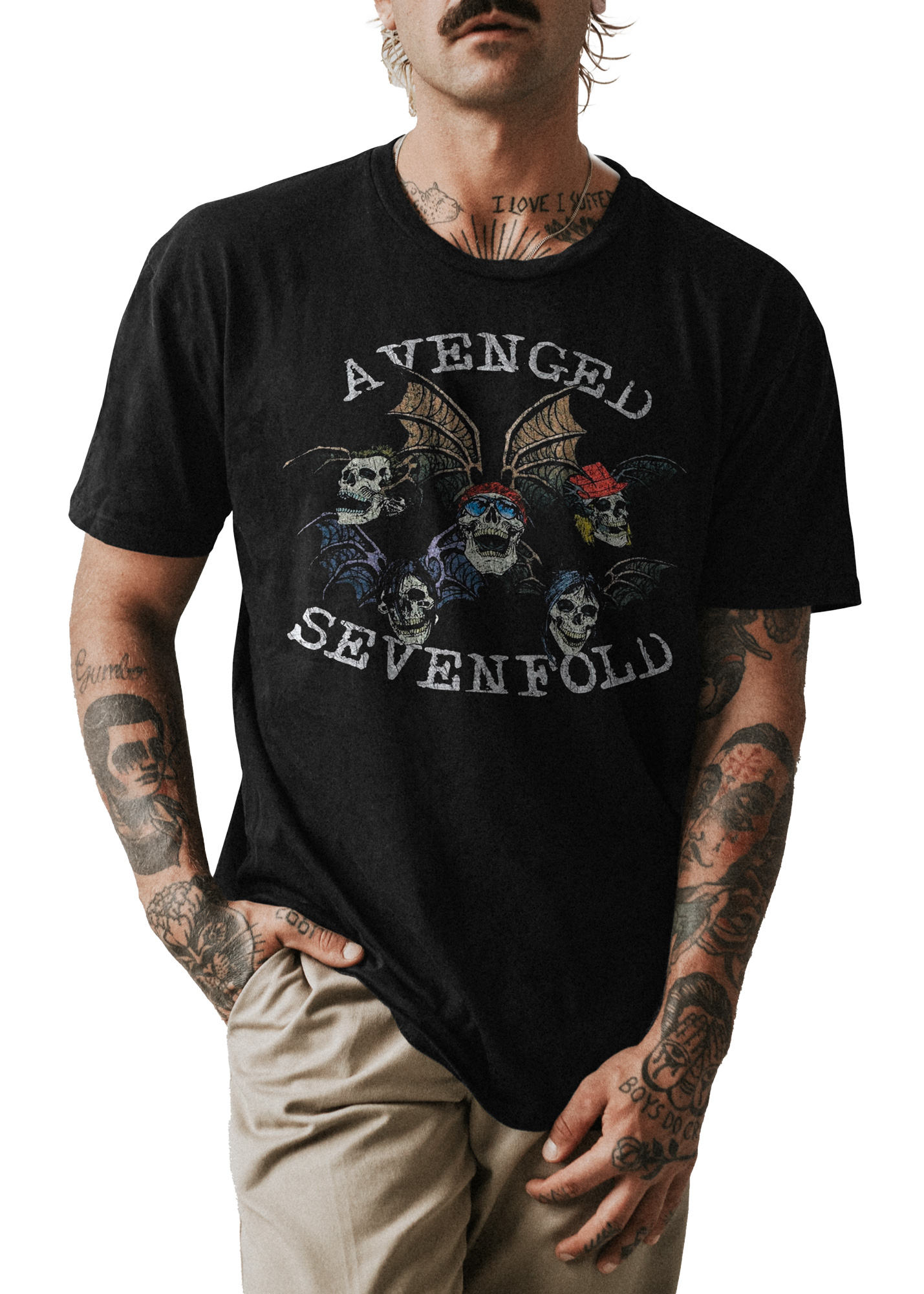 POLO CLASICO HOMBRE NEGRO AVENGED SEVENFOLD 001 - 1