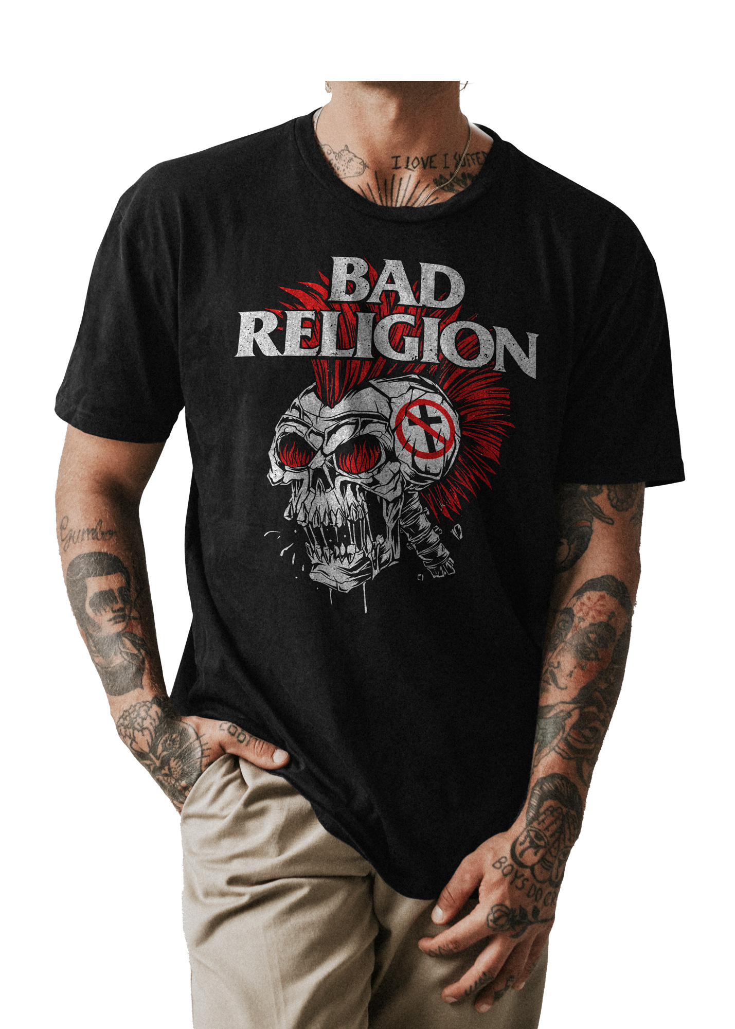 POLO CLASICO HOMBRE NEGRO BAD RELIGION BANDA PUNK ROCK 002 - 1
