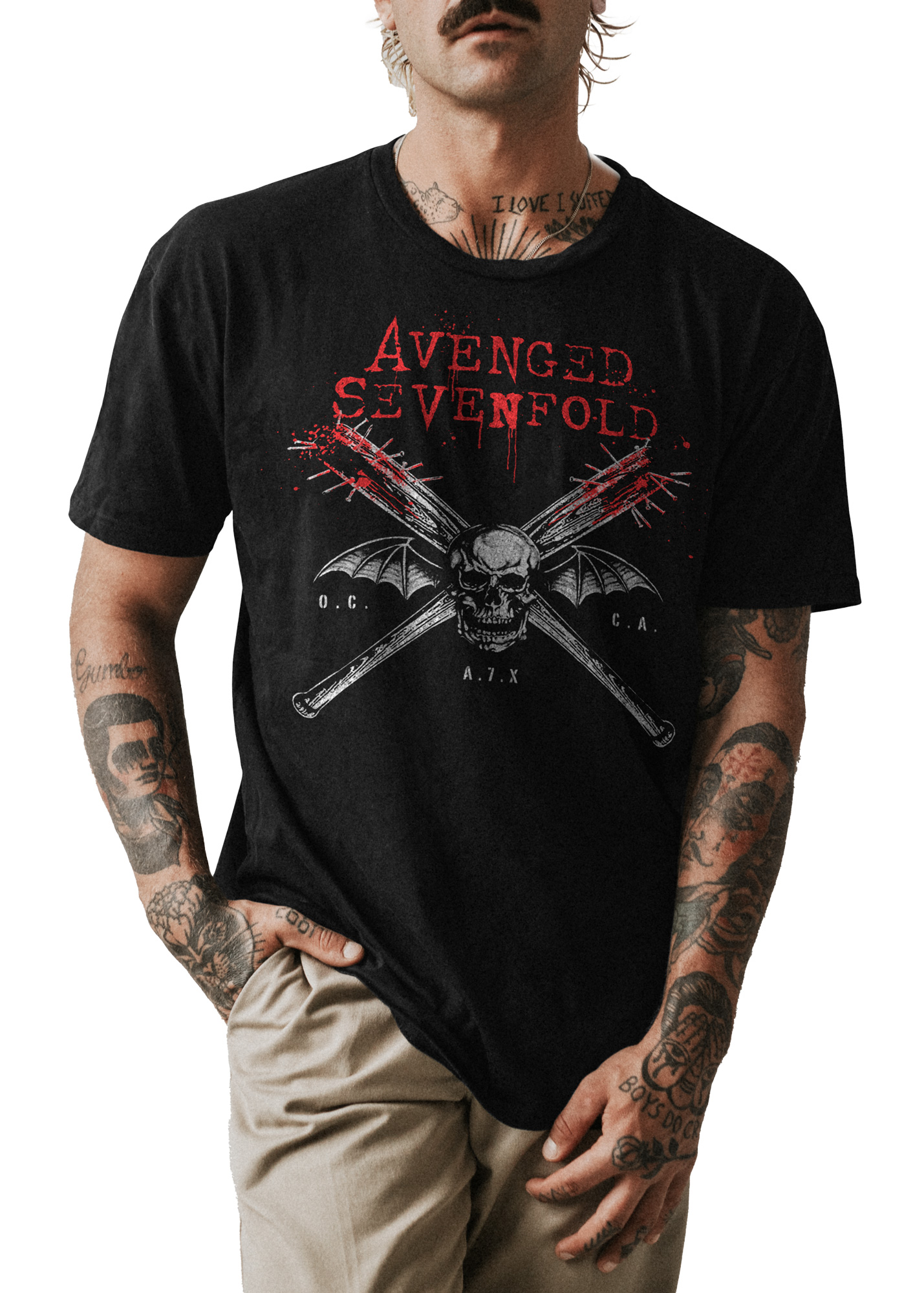POLO CLASICO HOMBRE NEGRO AVENGED SEVENFOLD 004 - 1