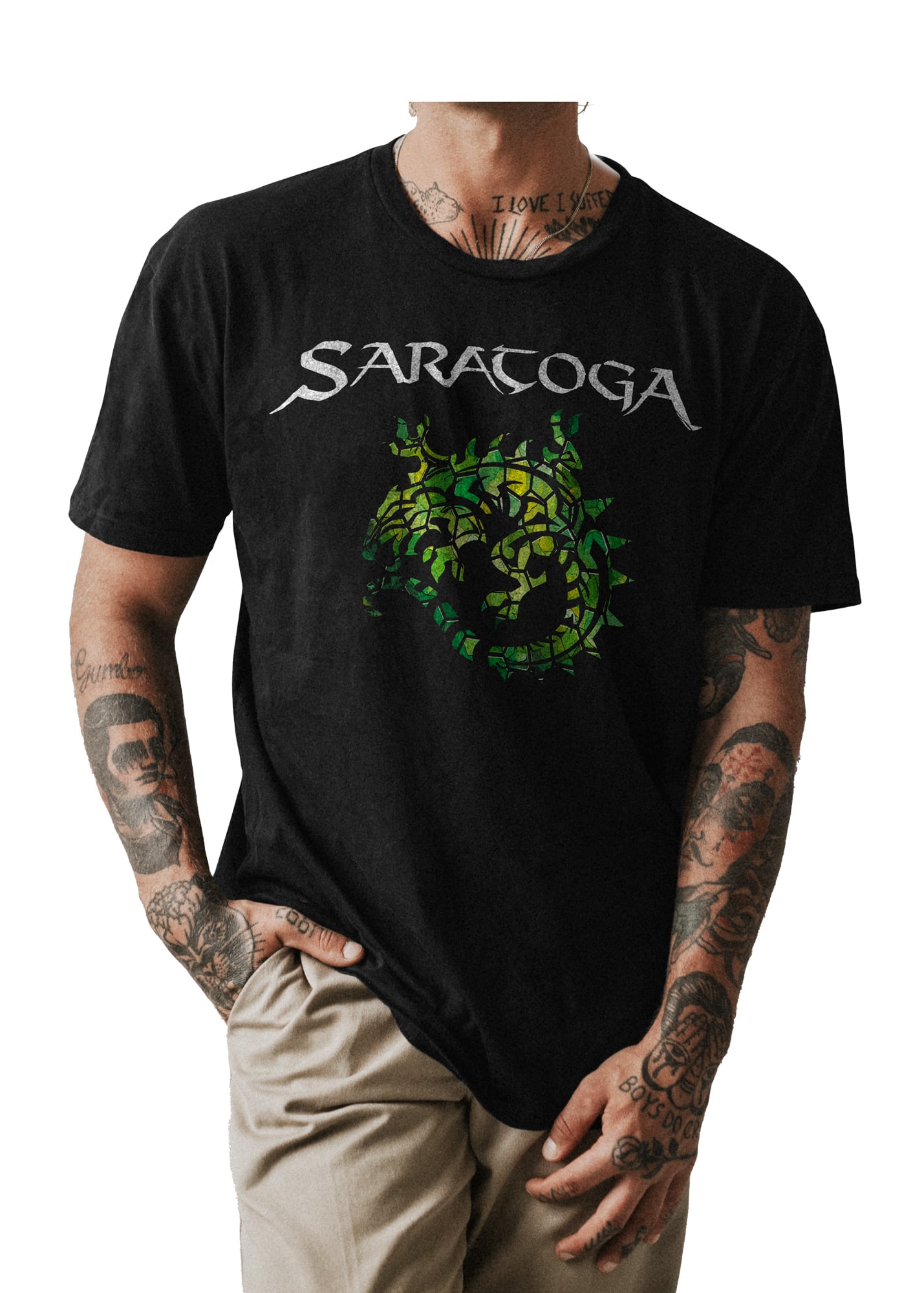 POLO CLASICO HOMBRE NEGRO BANDA HEAVY METAL SARATOGA 002 - 1