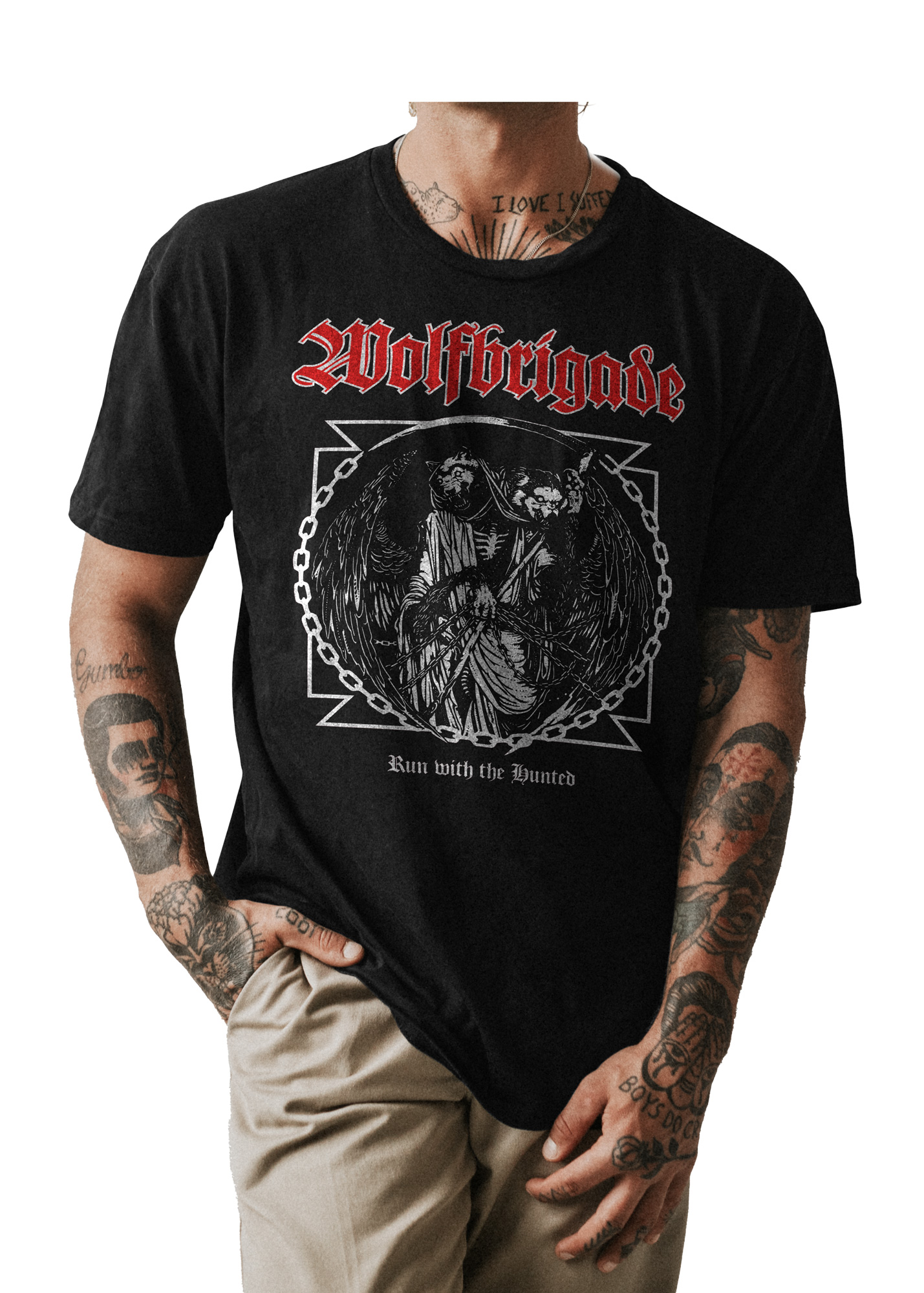 POLO CLASICO HOMBRE NEGRO BANDA HEAVY METAL WOLFBRIGADE 004 - 1