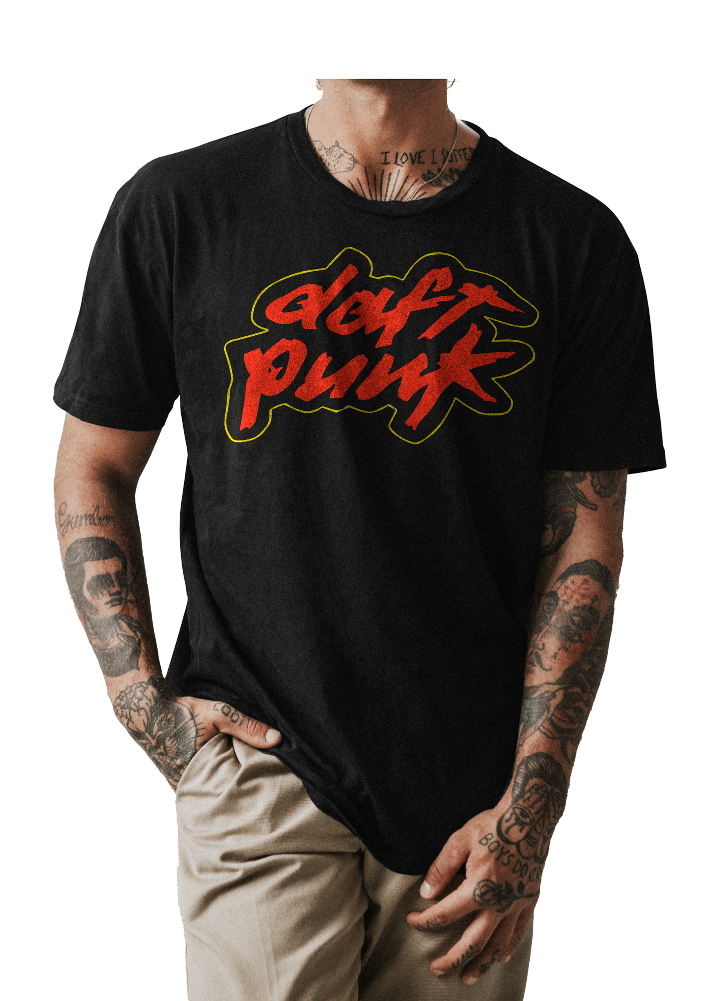 POLO CLASICO HOMBRE NEGRO BANDA ROCK DAFT PUNK 001 - 1