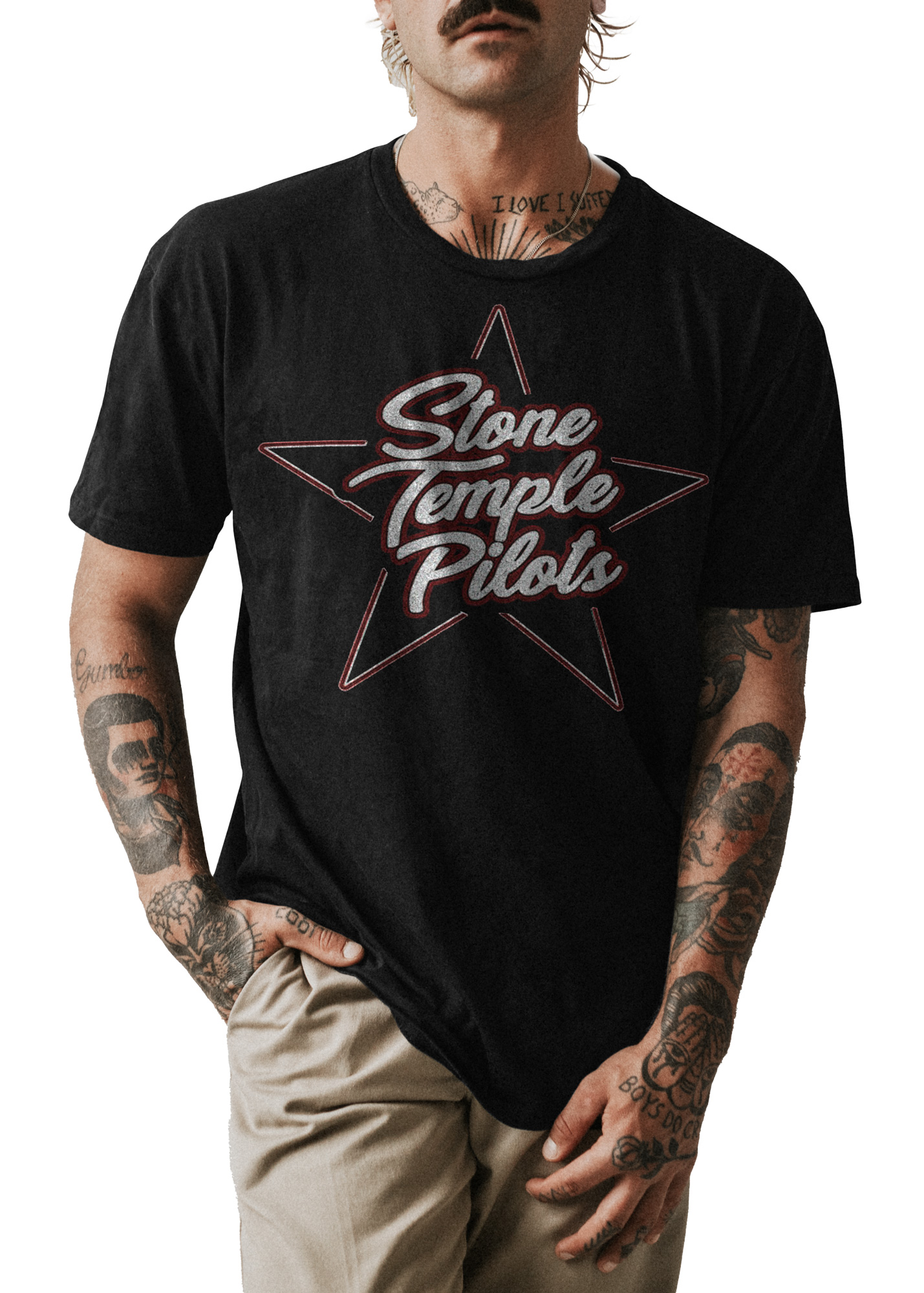 POLO CLASICO HOMBRE NEGRO GRUPO MUSICAL STONE TEMPLE PILOTS 002 - 1