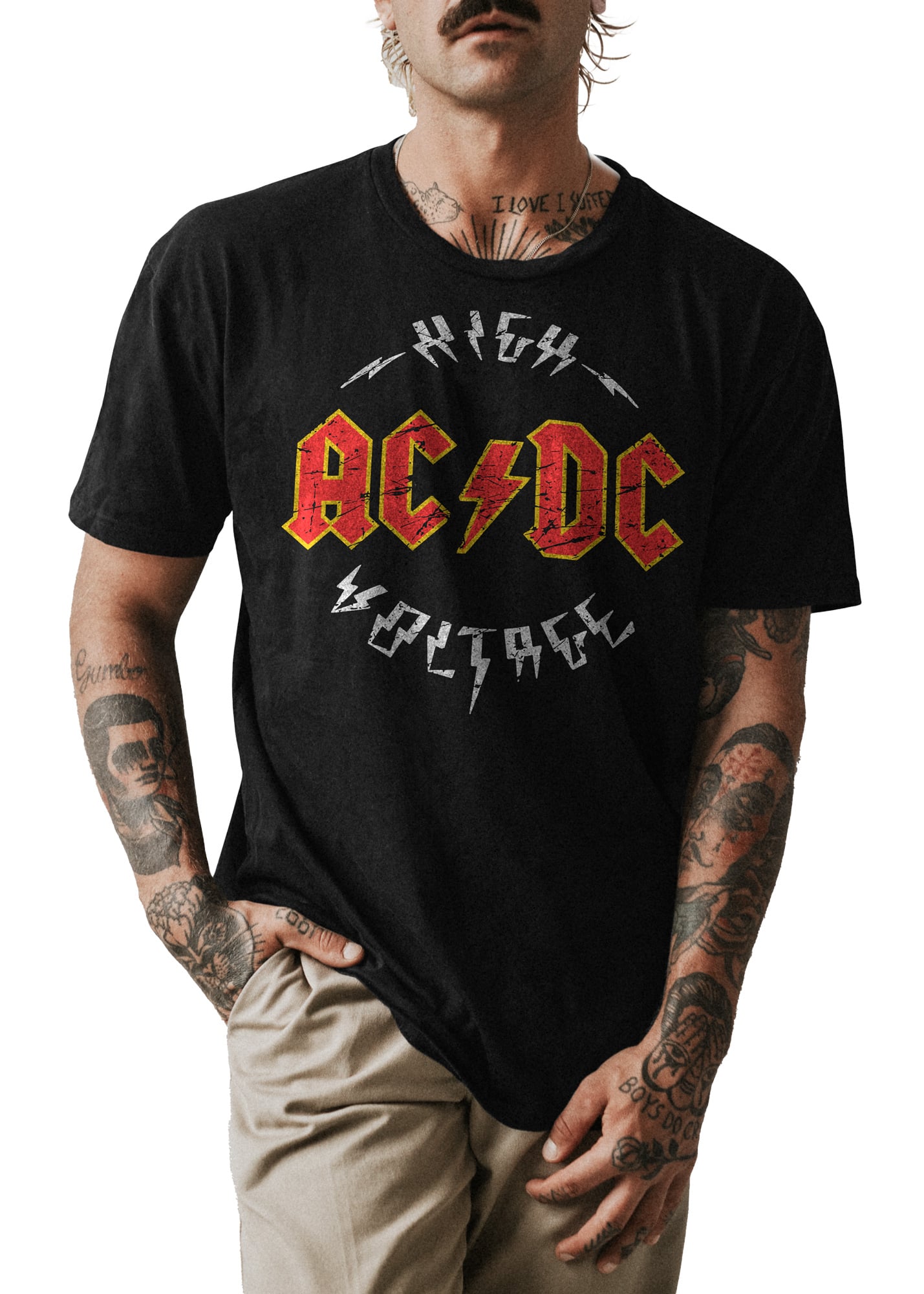 POLO CLASICO HOMBRE NEGRO BANDA METAL AC/DC 004 - 1