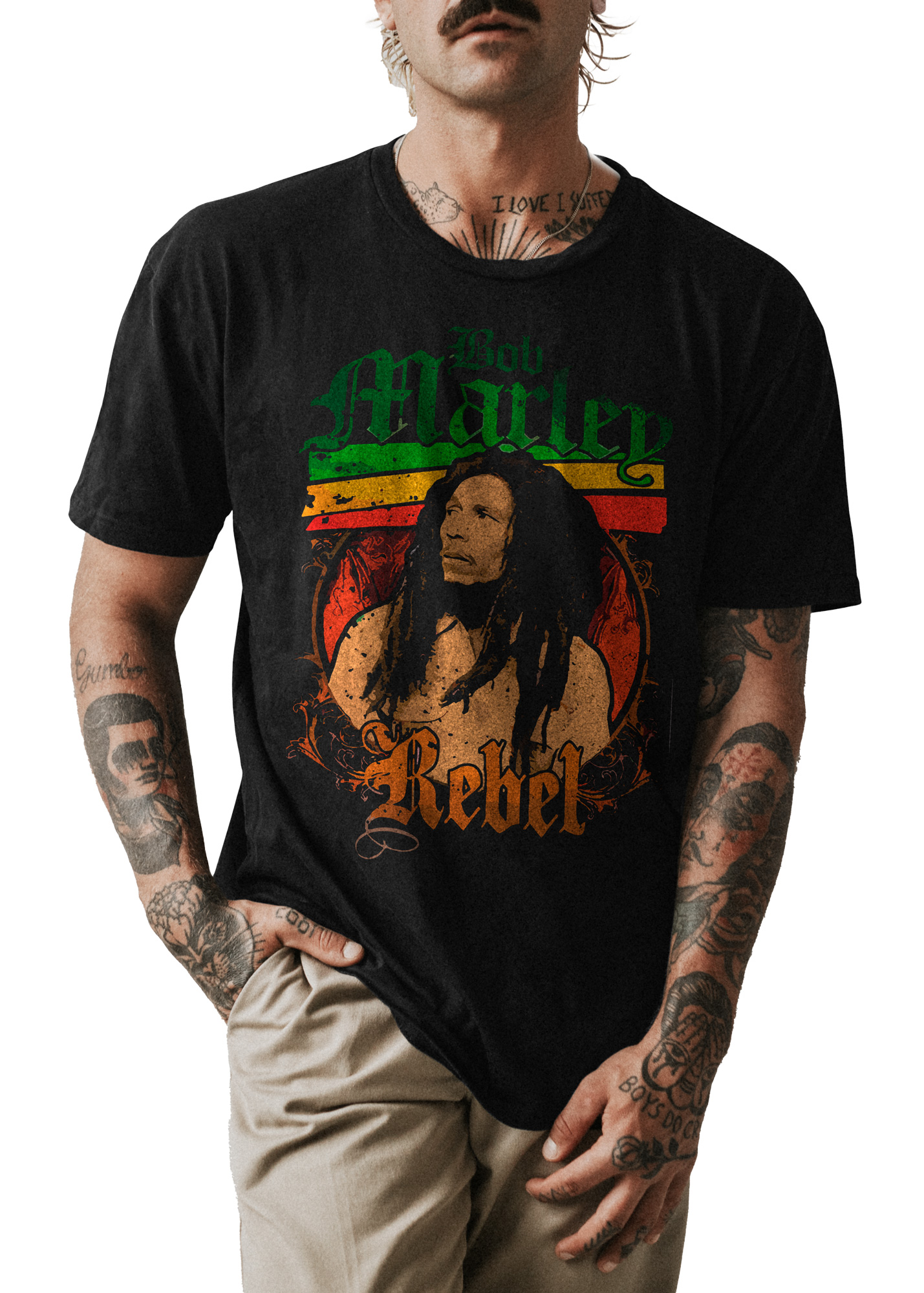 POLO HOMBRE NEGRO CLASICO CANTANTE BOB MARLEY 006 - 1