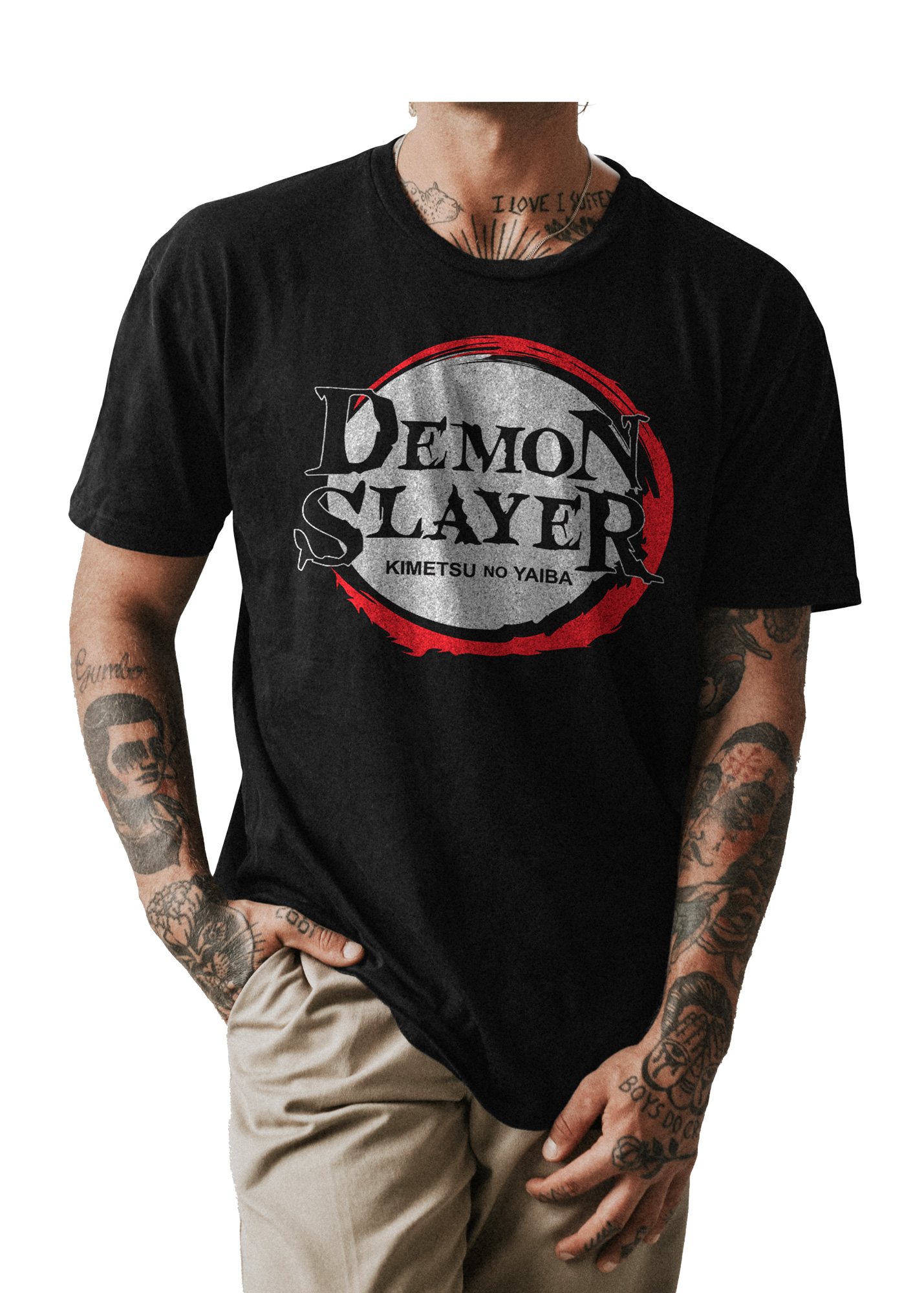 POLO HOMBRE NEGRO CLASICO ANIME DEMON SLAYER 001 - 1