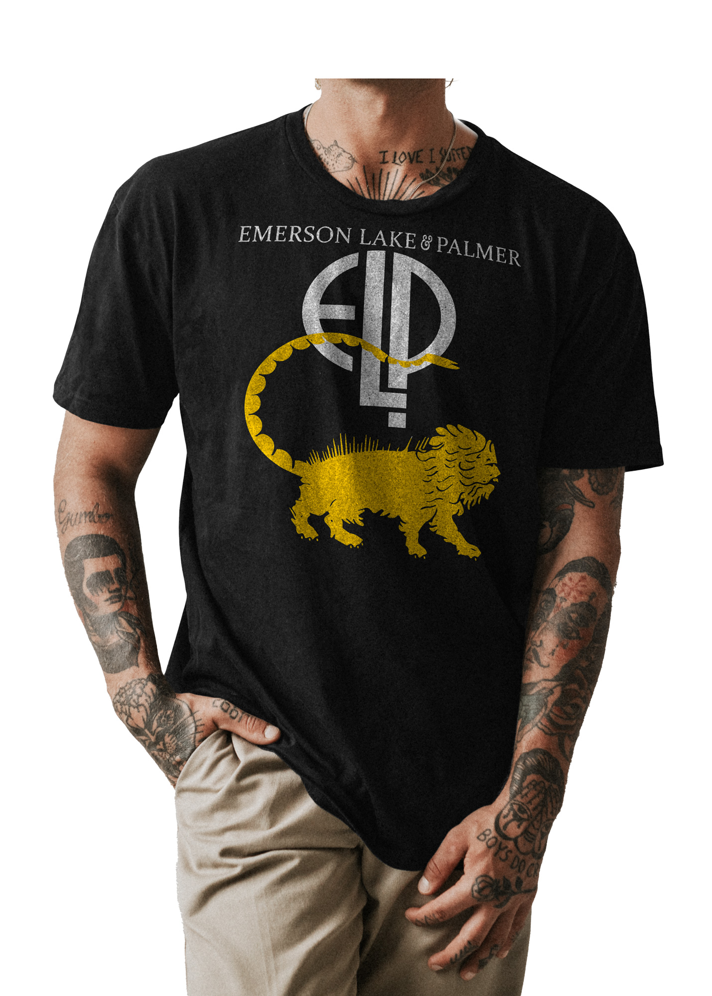 POLO HOMBRE NEGRO CLASICO BANDA ROCK EMERSON LAKE Y PALMER 002 - 1