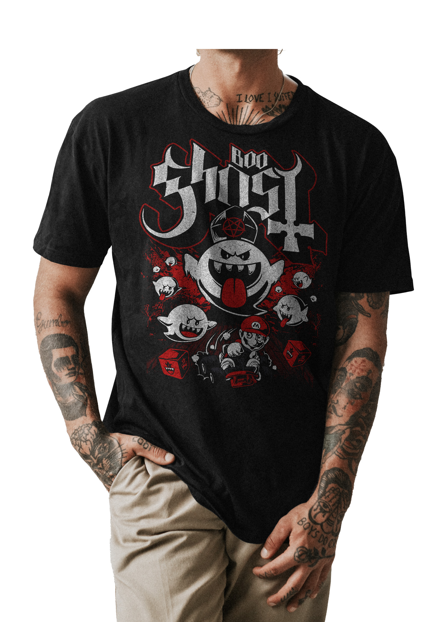 POLO HOMBRE NEGRO CLASICO BANDA METAL GHOST 003 - 1