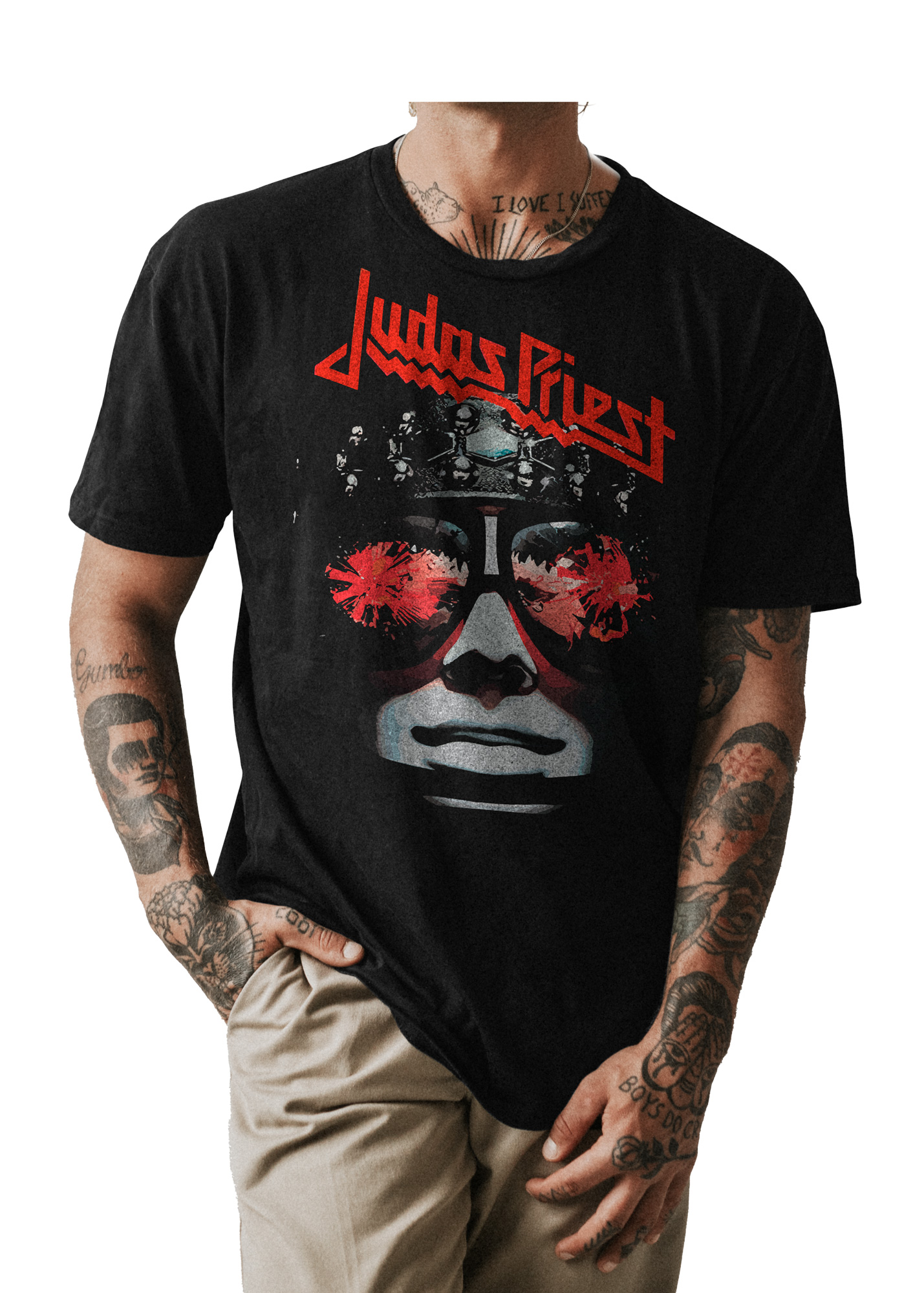 POLO HOMBRE NEGRO CLASICO BANDA METAL JUDAS PRIEST 004 - 1