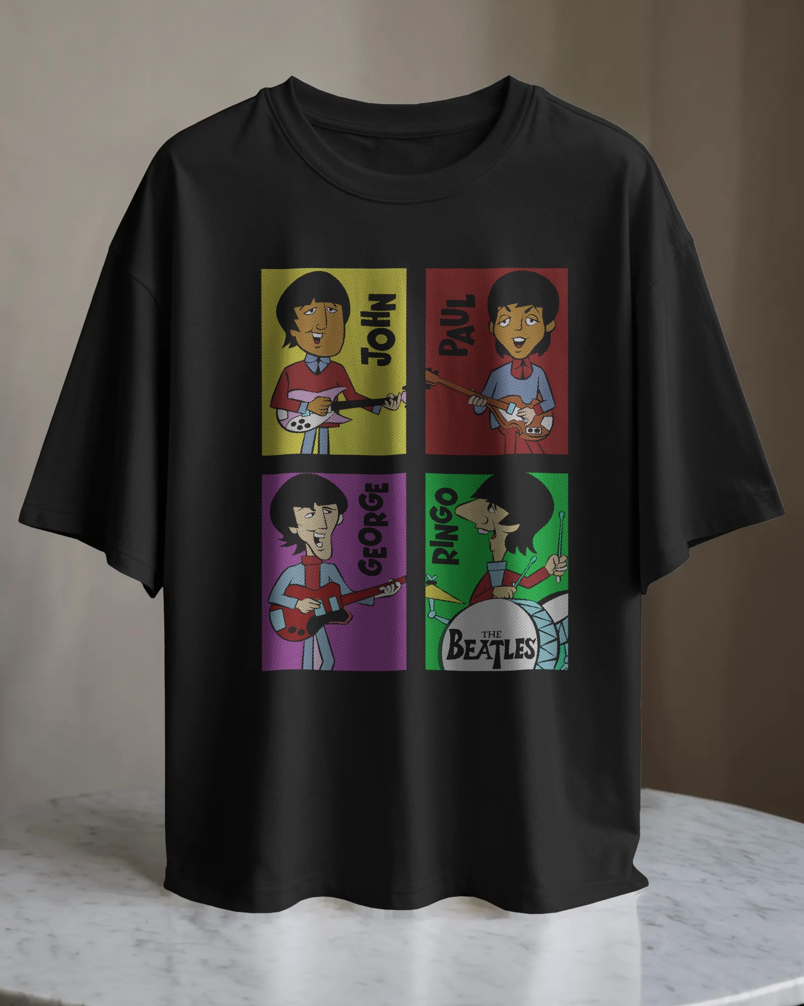 POLO OVERSIZE BANDA DE ROCK THE BEATLES 005 - 1