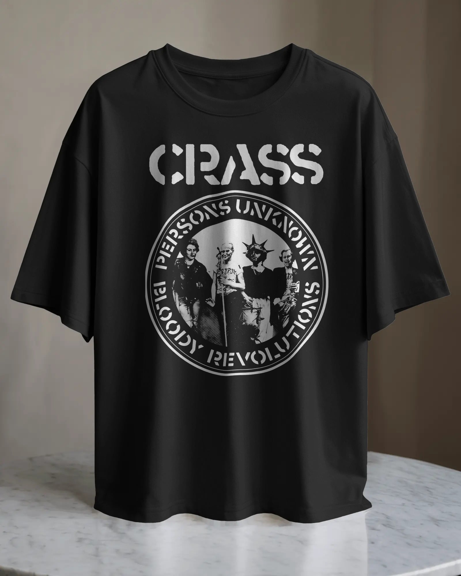POLO OVERSIZE BANDA DE PUNK CRASS 001 - 1