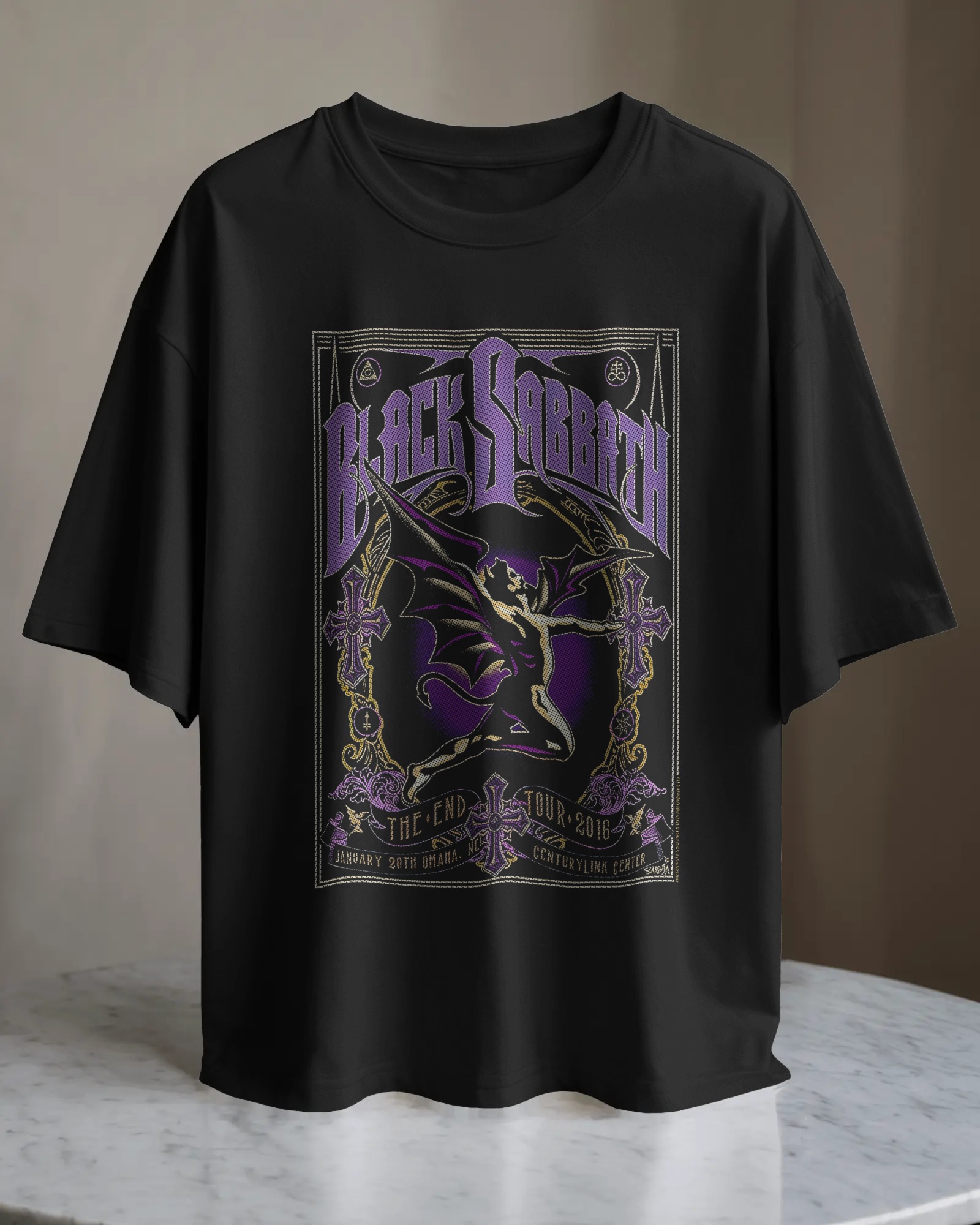 POLO OVERSIZE BANDA DE METAL BLACK SABBATH 003 - 1