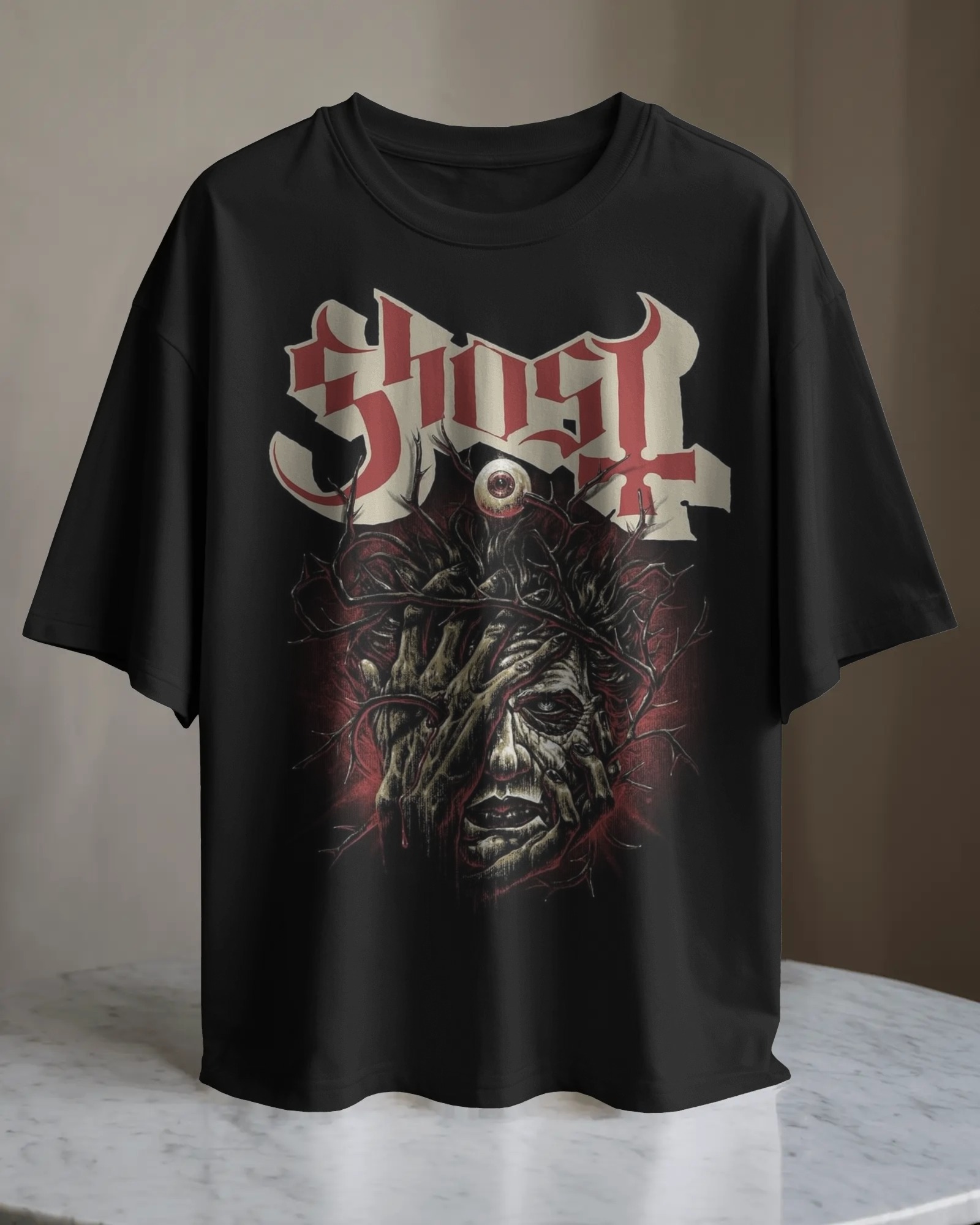 POLO OVERSIZE BANDA DE ROCK GHOST 01 - 1