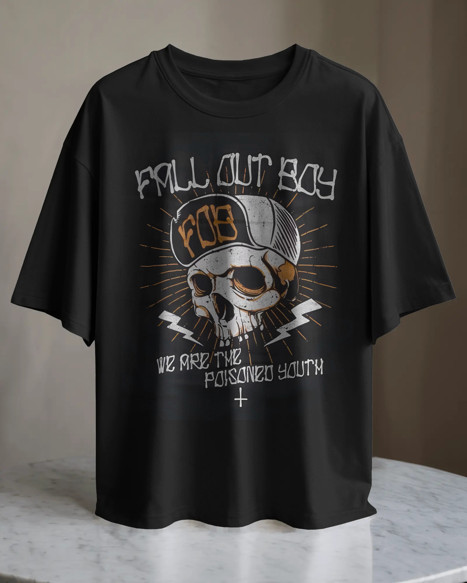 POLO OVERSIZE BANDA DE ROCK FALL OUT BOY 02 - 1
