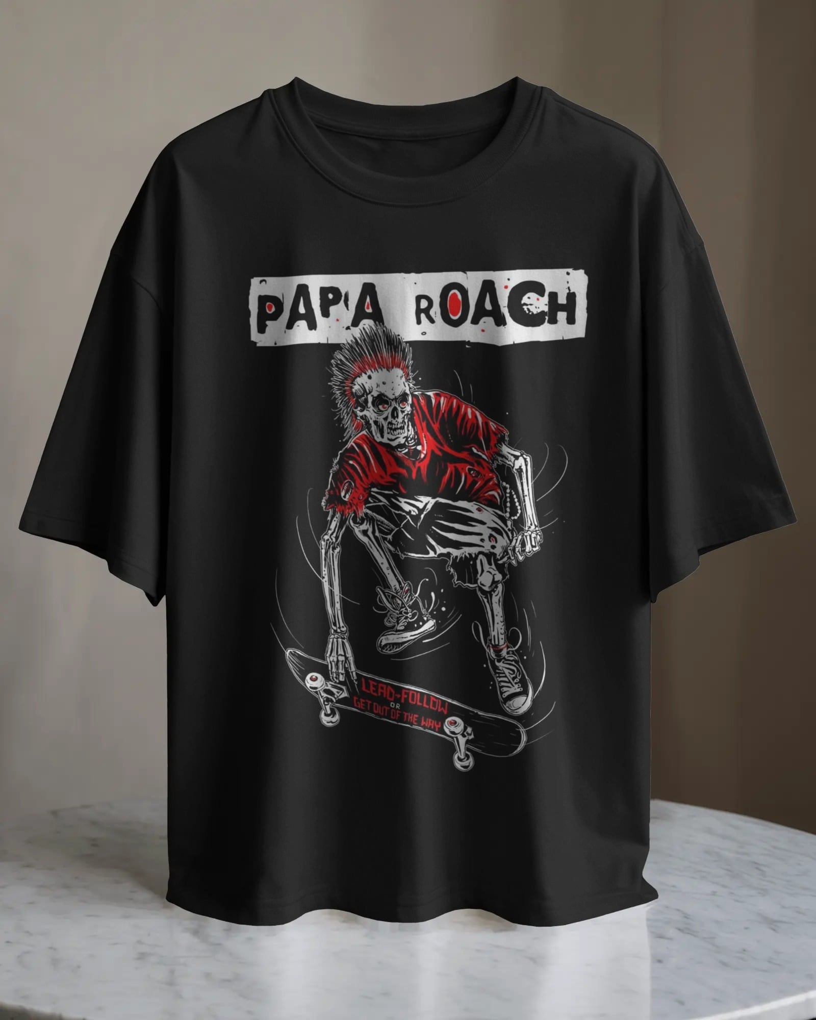 POLO OVERSIZE BANDA DE ROCK PAPA ROACH 012 - 1