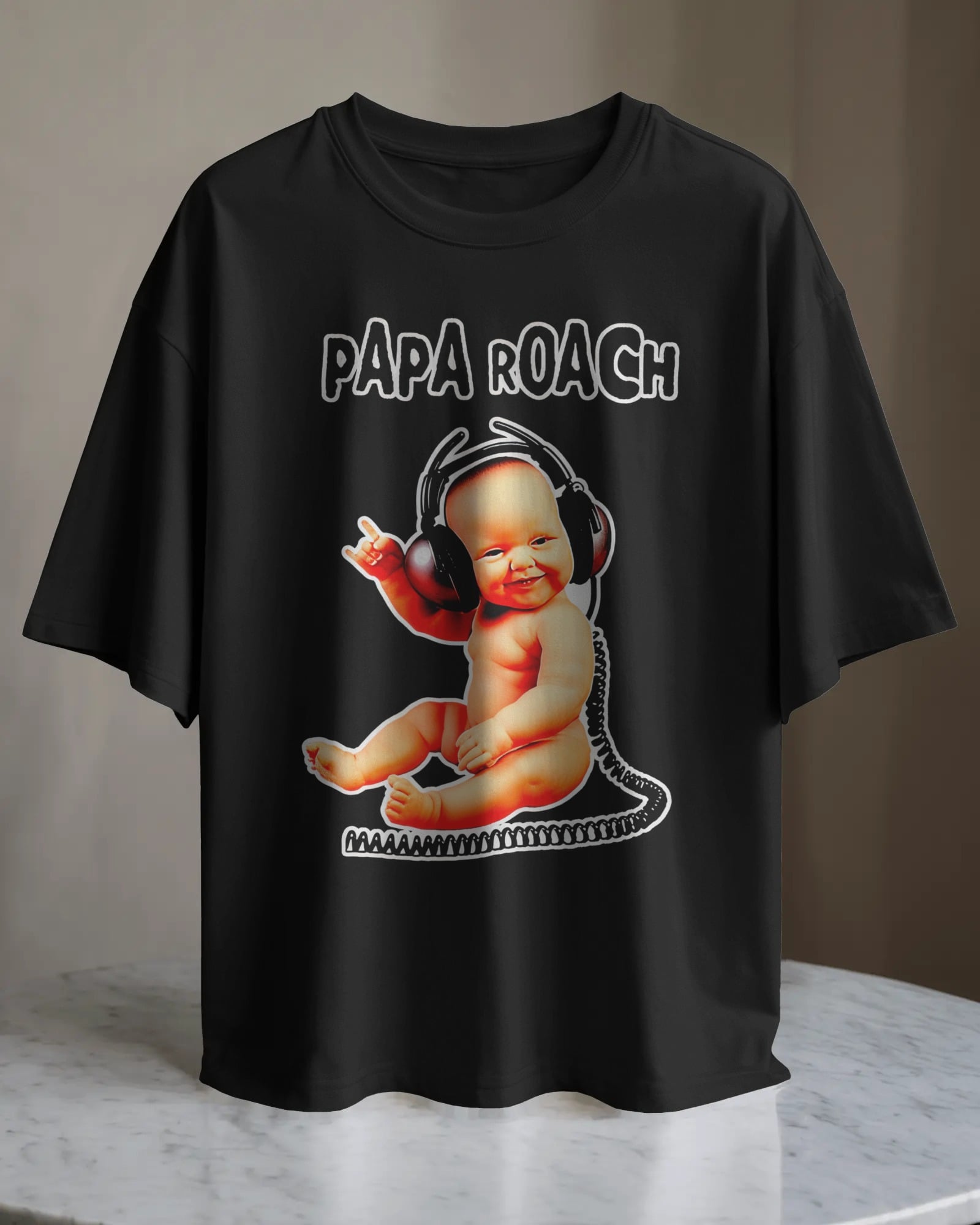 POLO OVERSIZE BANDA DE ROCK PAPA ROACH 011 - 1