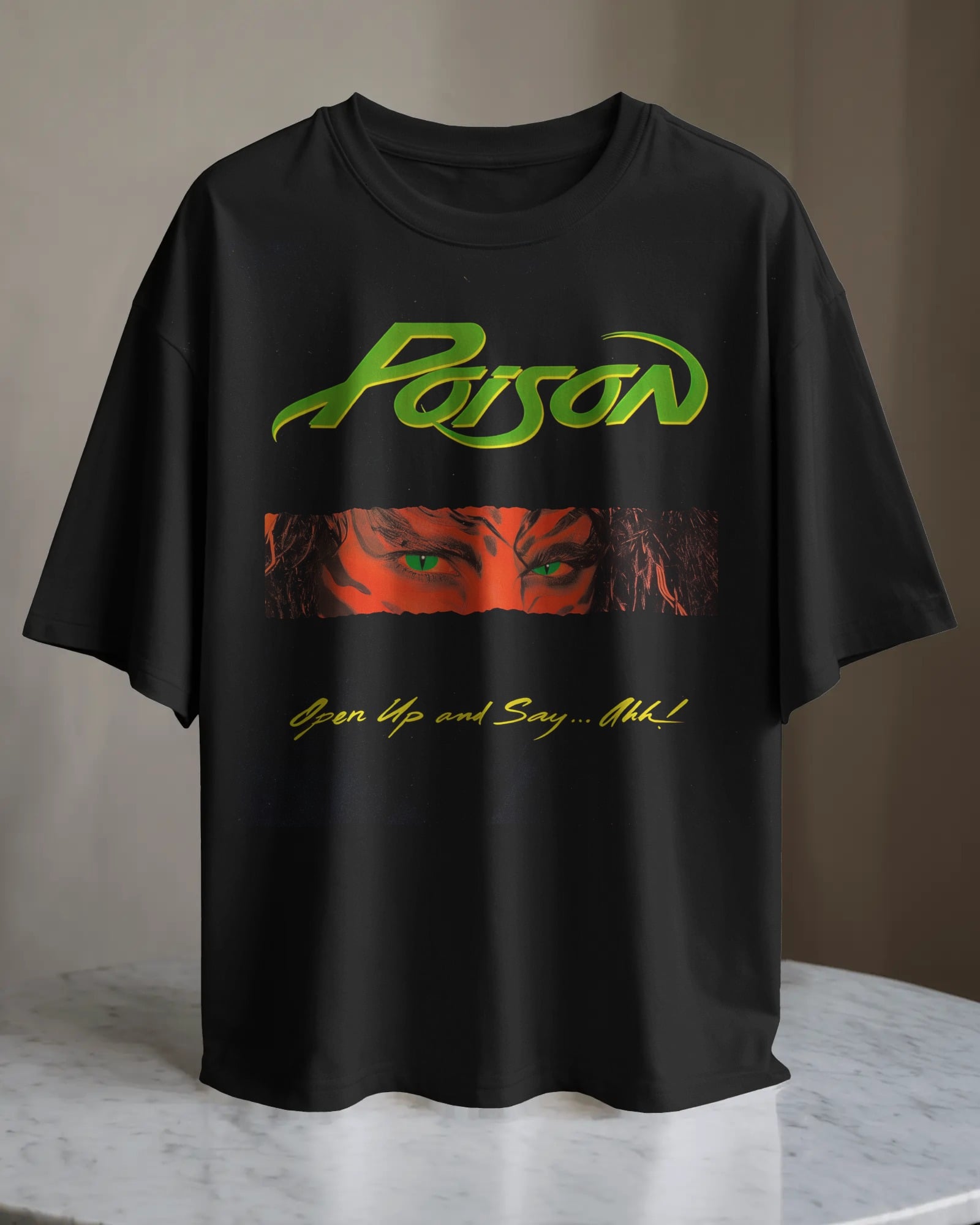POLO OVERSIZE BANDA GLAM METAL POISON 012 - 1