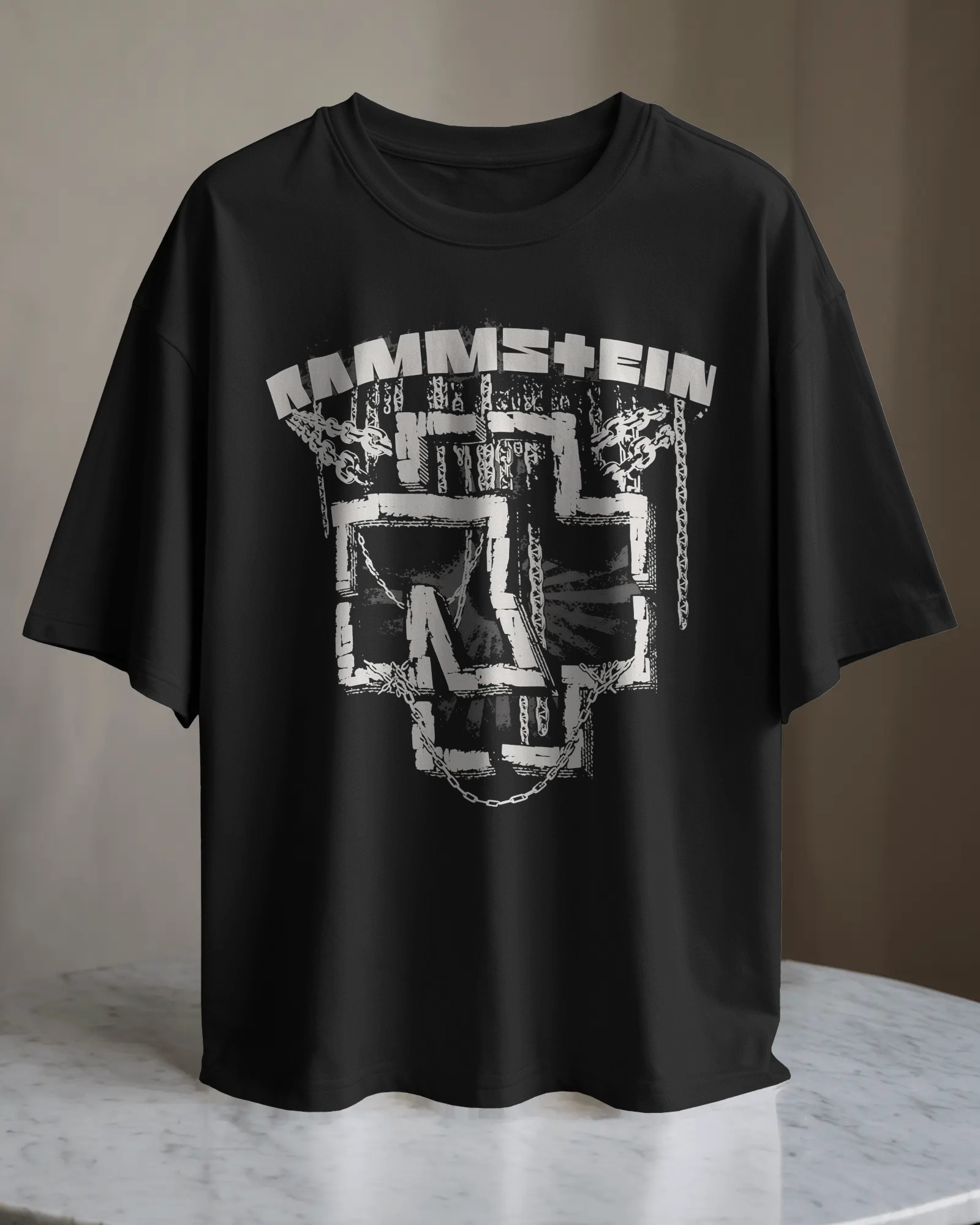 POLO OVERSIZE BANDA METAL RAMMSTEIN 017 - 1
