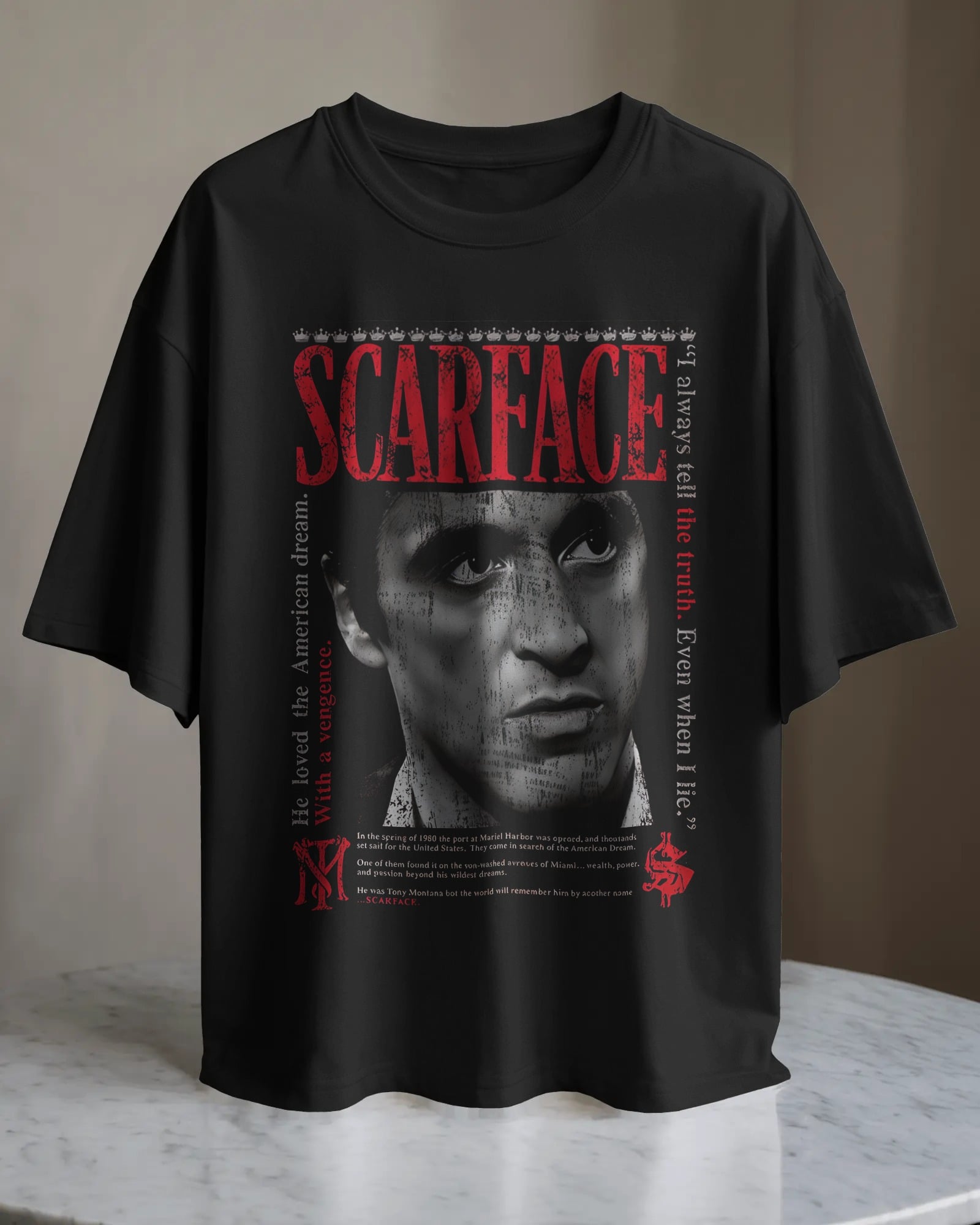 POLO OVERSIZE PELICULA SCARFACE CARACORTADA 013 - 1