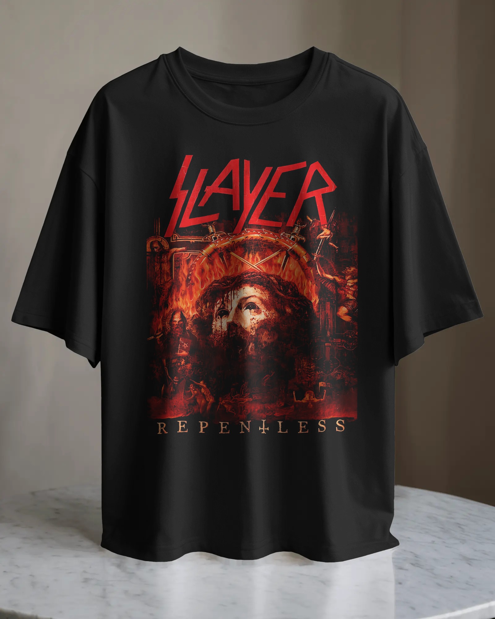 POLO OVERSIZE BANDA THRASH METAL SLAYER 013 - 1