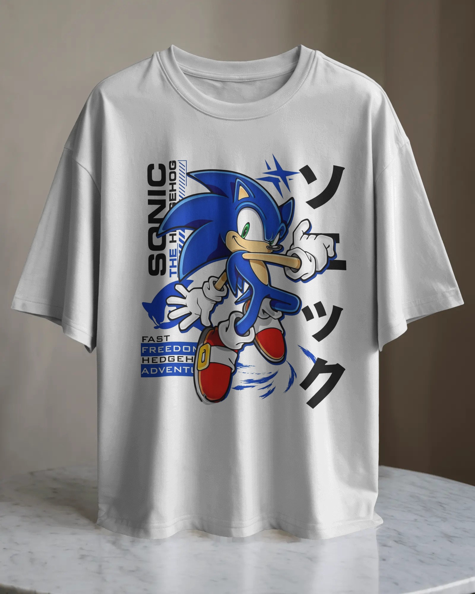 POLO OVERSIZE DIBUJO ANIMADO SONIC 012 - 1