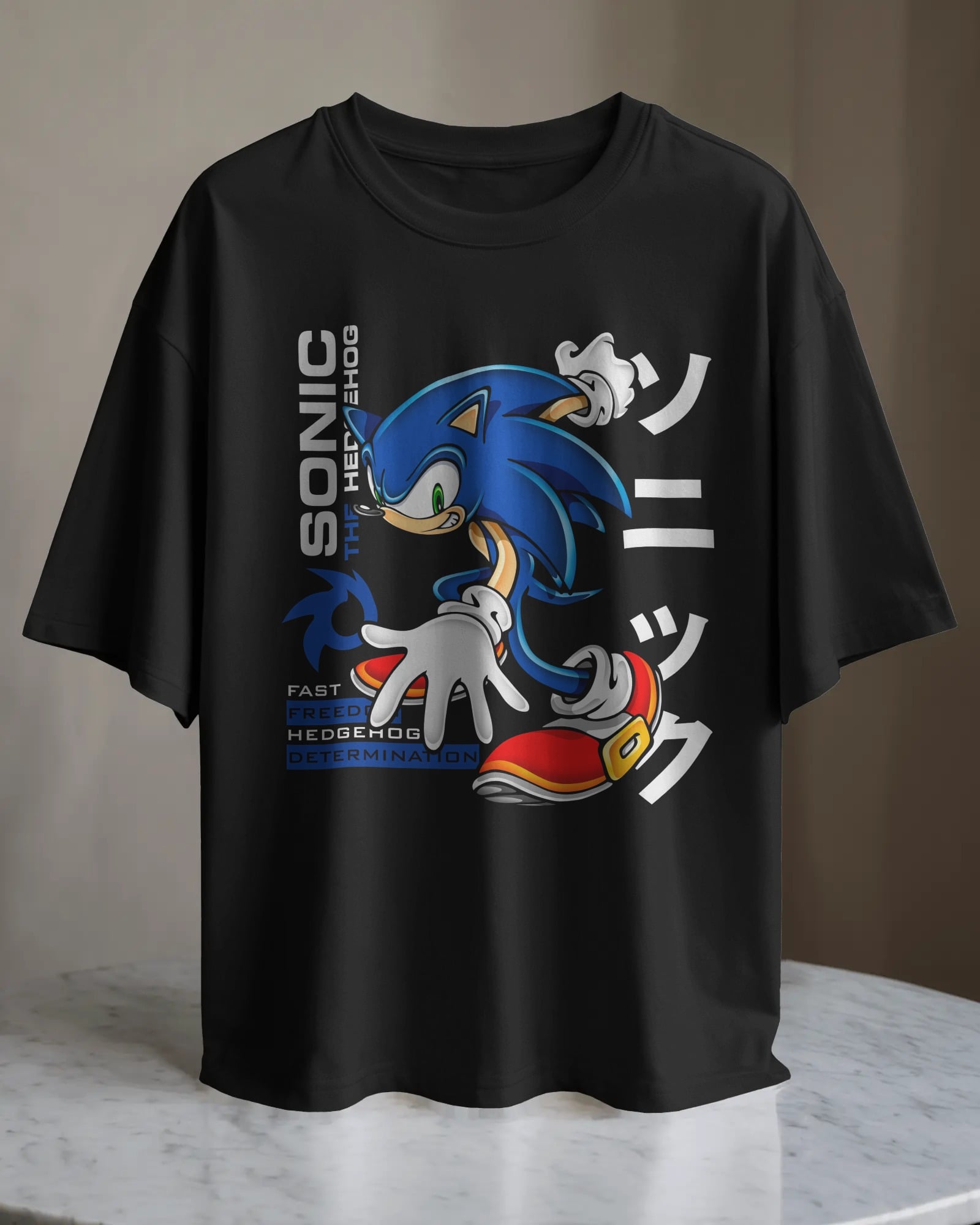 POLO OVERSIZE DIBUJO ANIMADO SONIC 011 - 1
