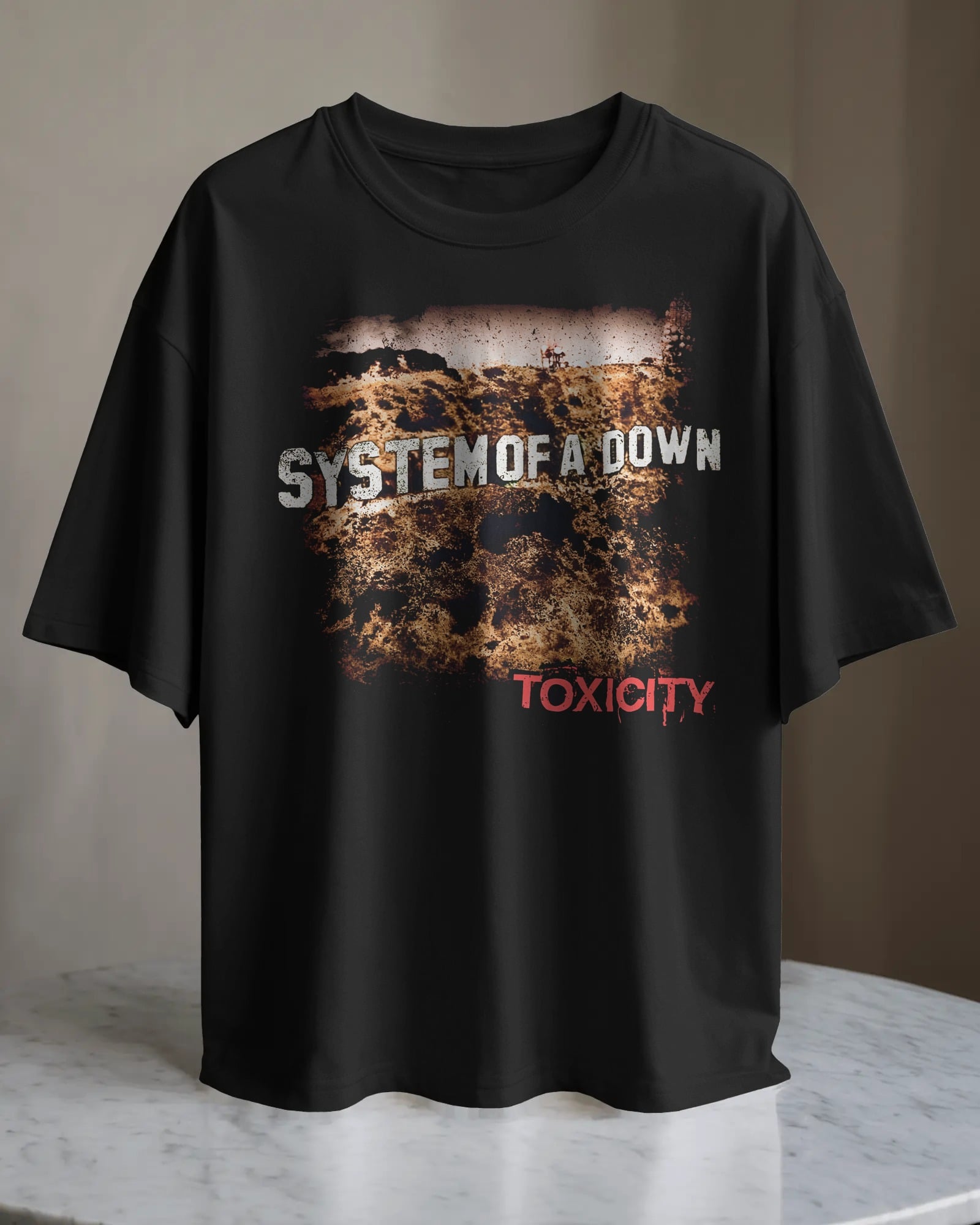 POLO OVERSIZE BANDA HEAVY METAL SYSTEM OF A DOWN 011 - 1