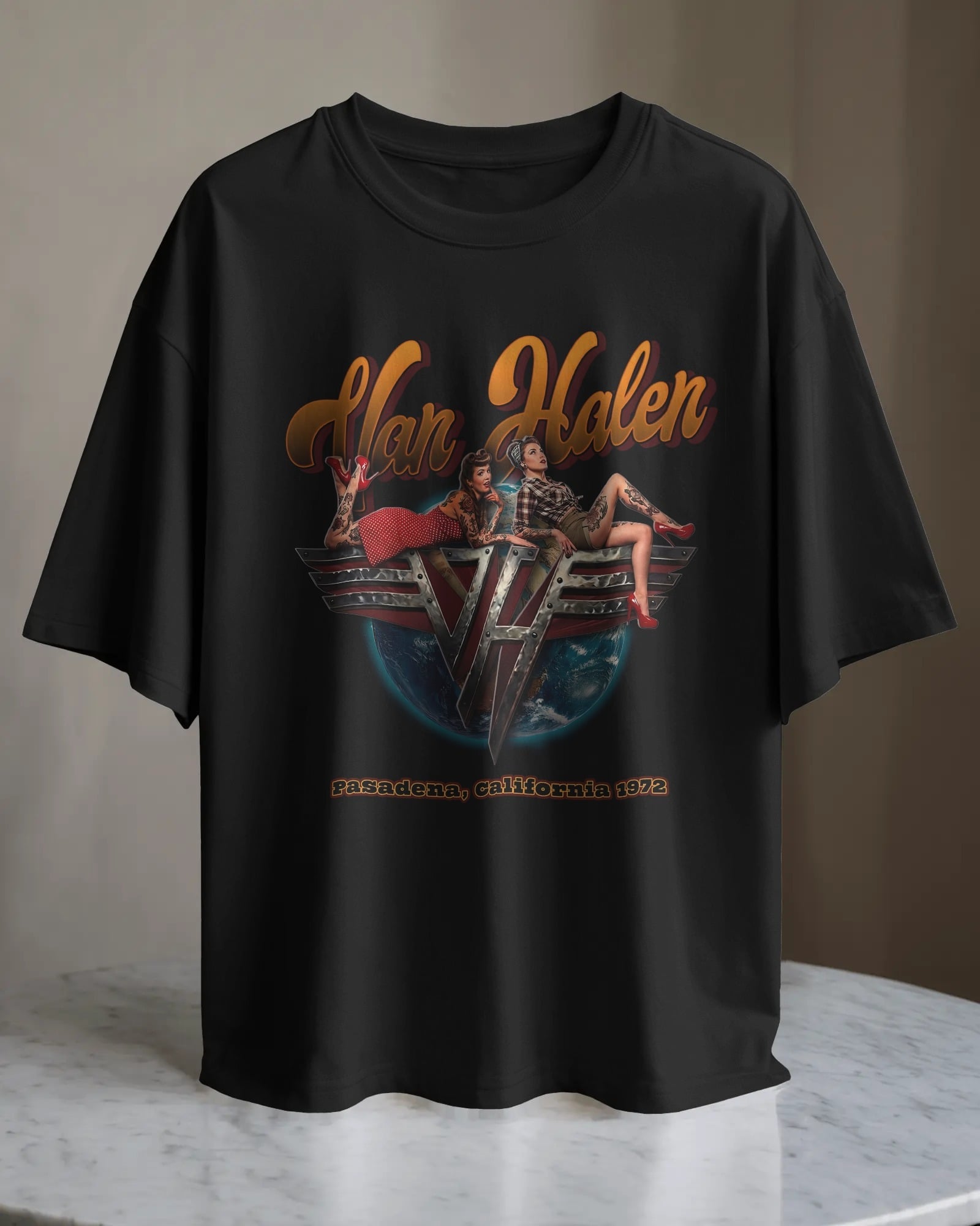 POLO OVERSIZE BANDA HARD ROCK VAN HALEN 014 - 1